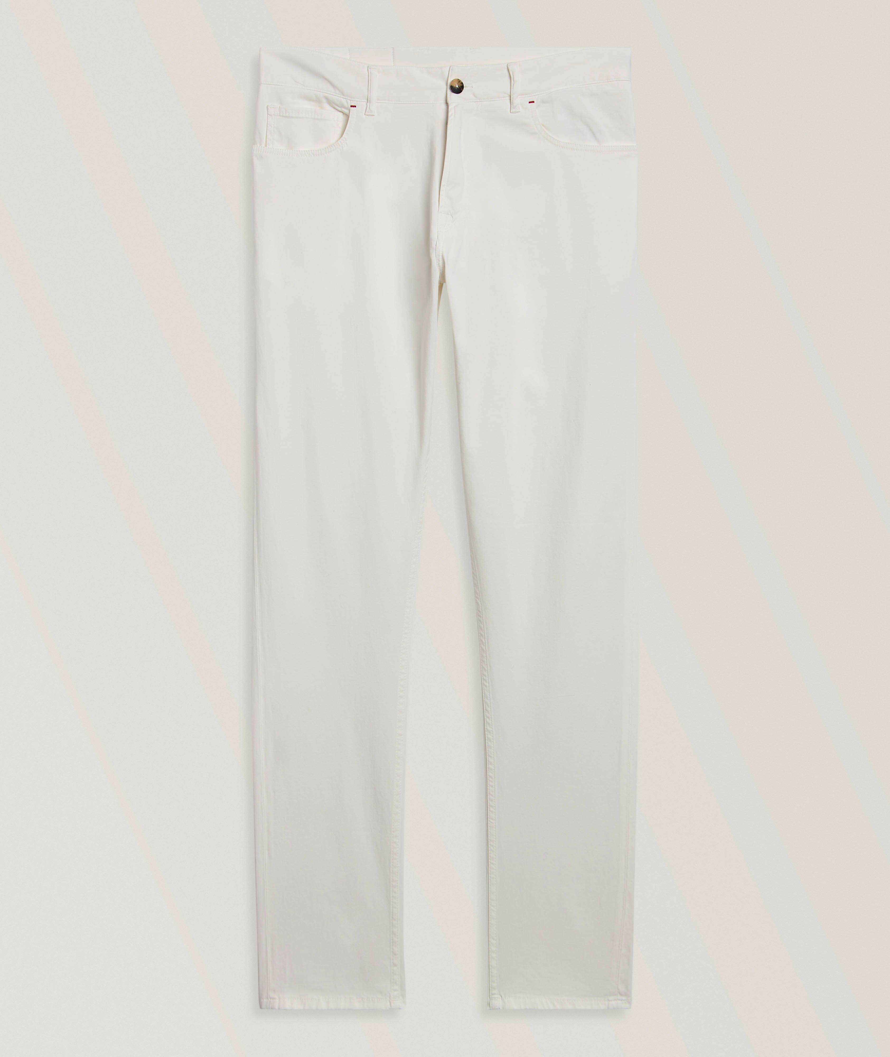 Pantalon ajustée droite à cinq poches image 0