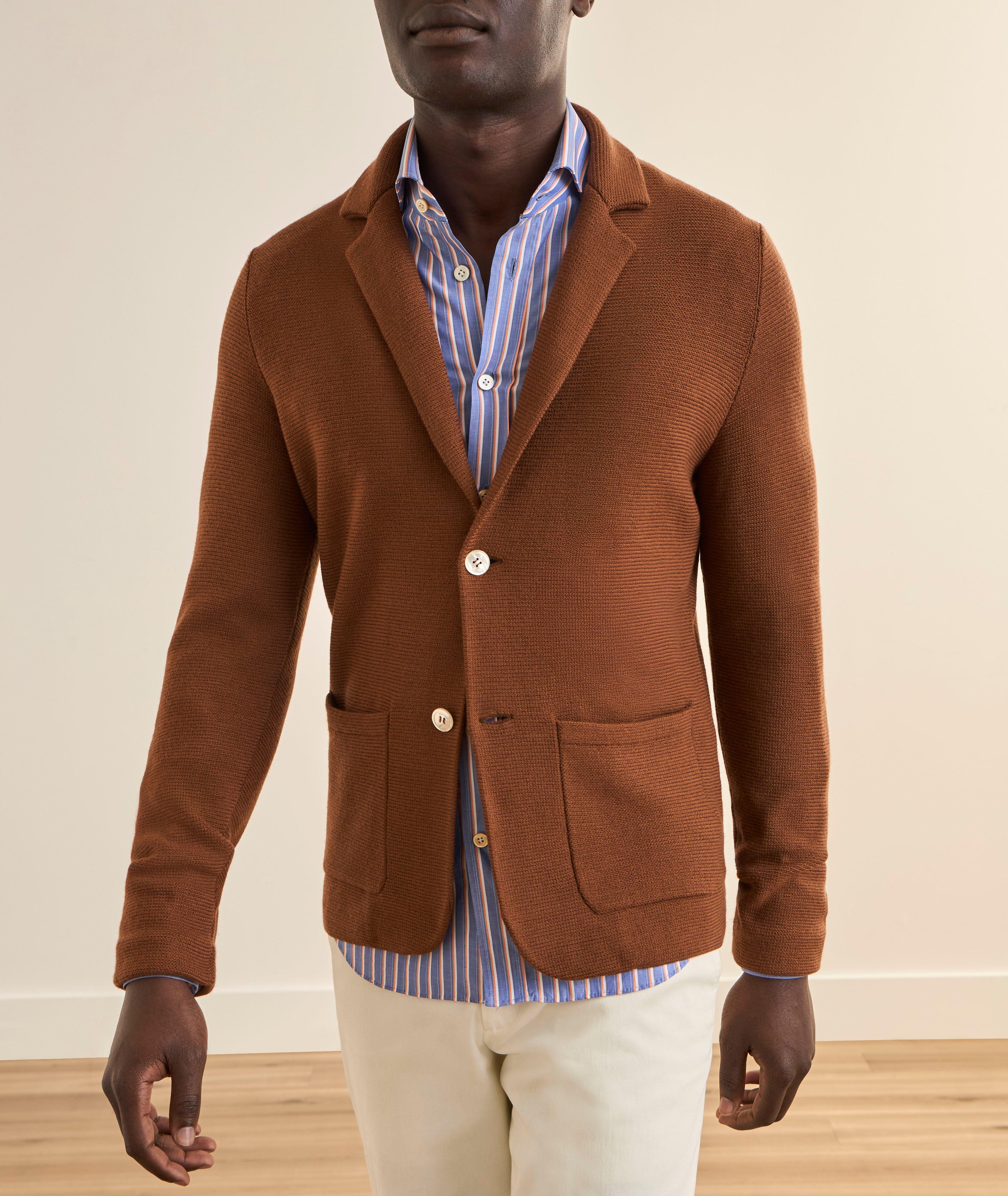 Cardigan laine tricoté mérinos image 1