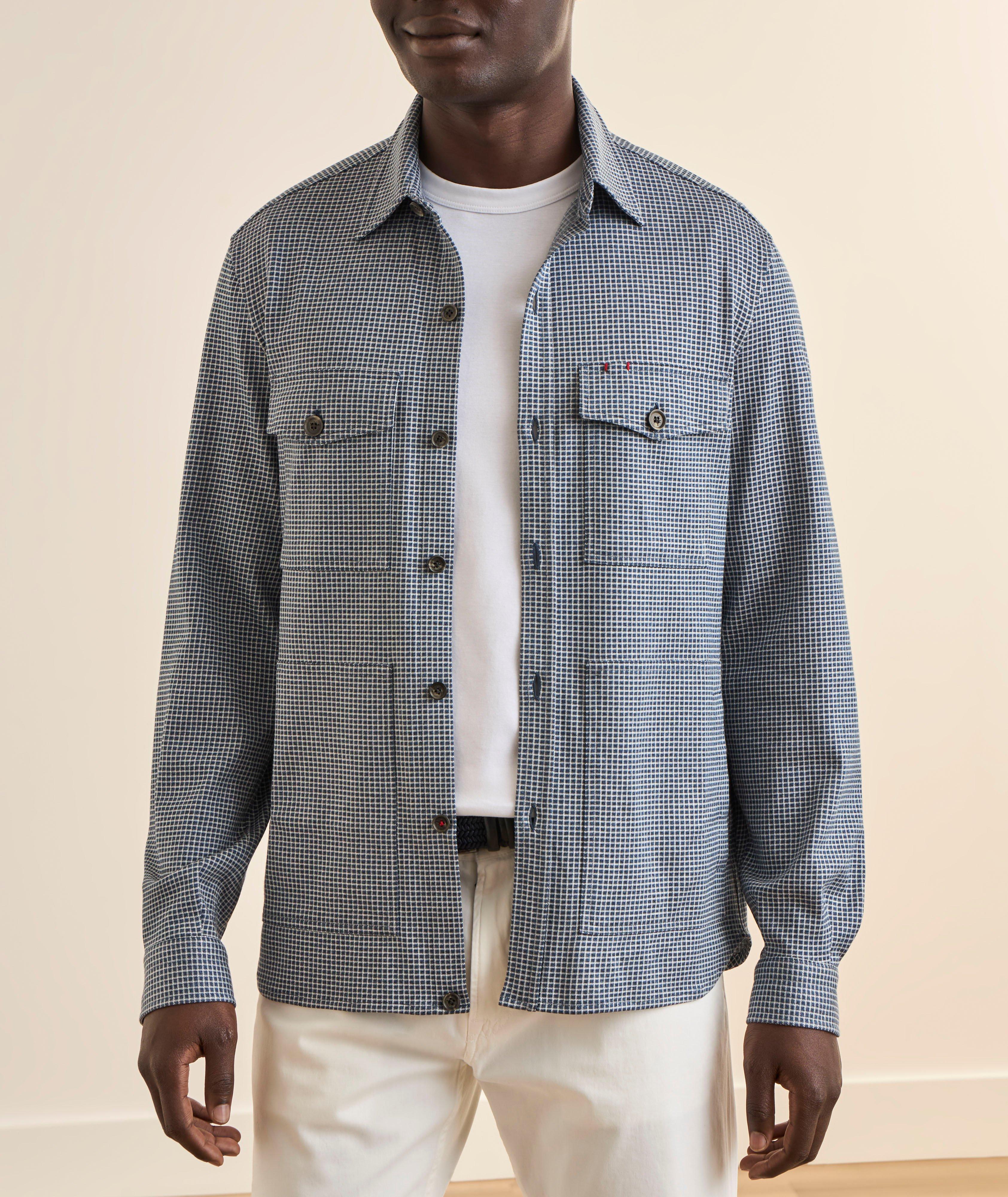 Surchemise coton-soie à petits carreaux image 1