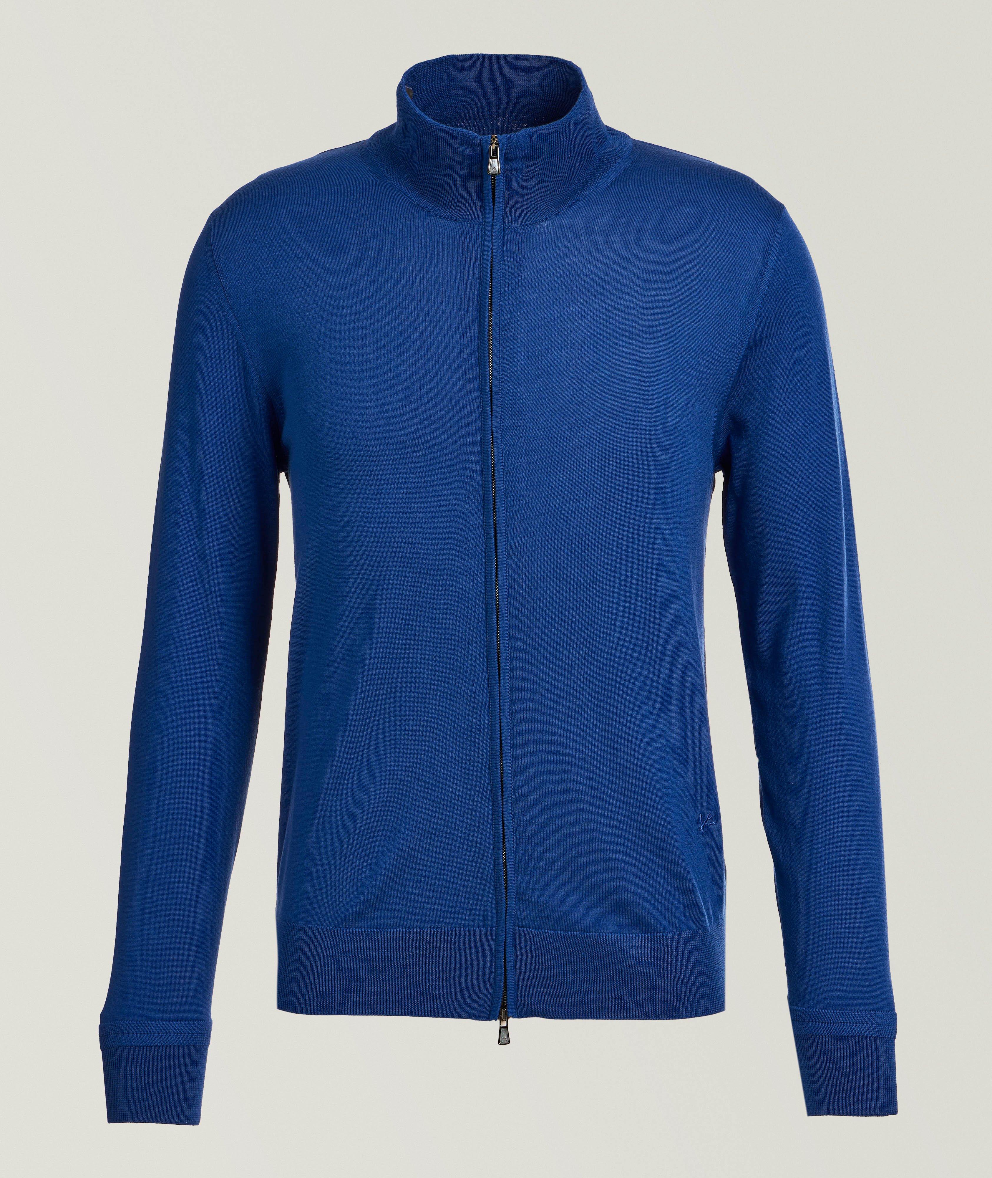 Isaia Merino Wool Full-Zip Cardigan 