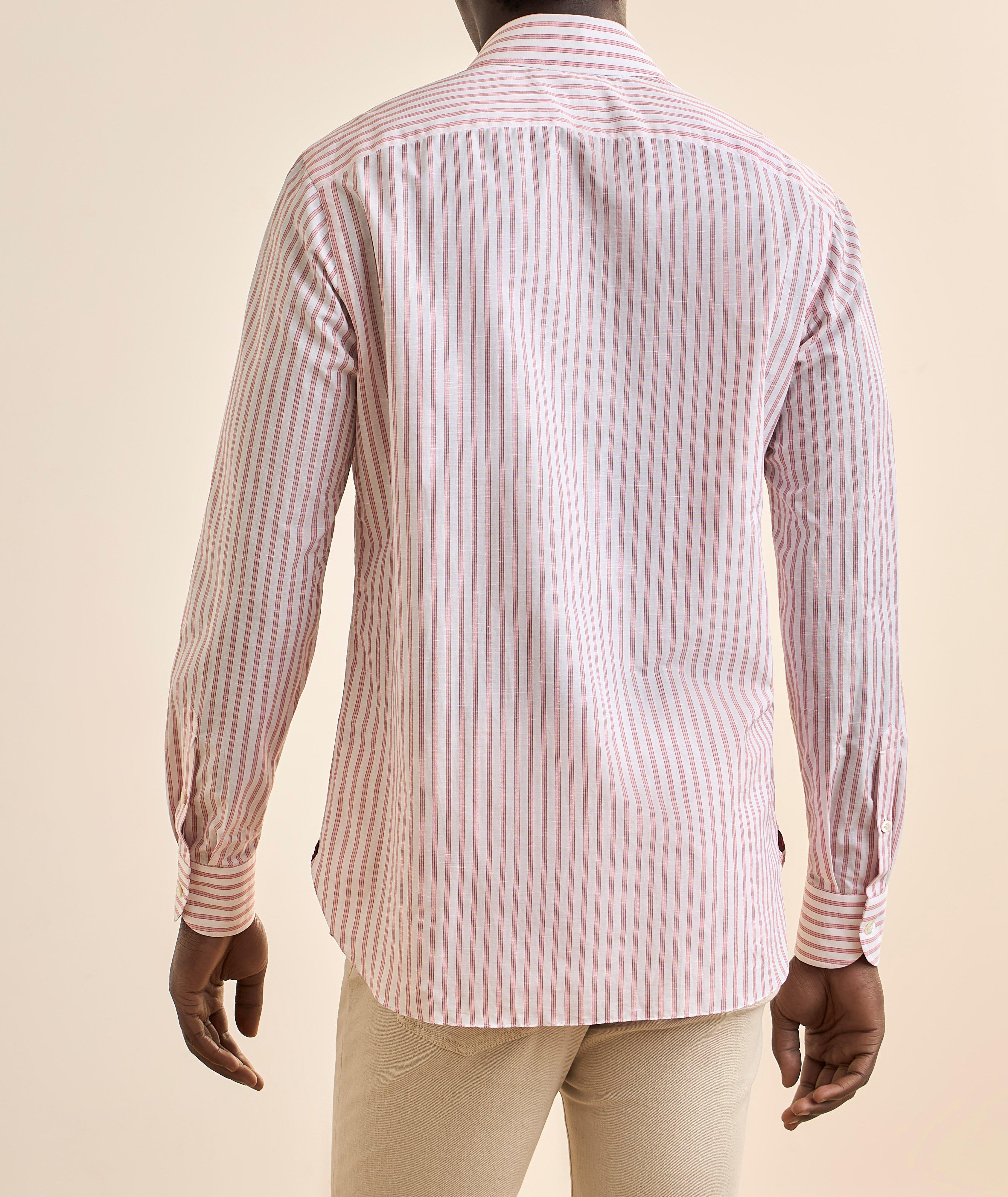 Chemise habillée coton-lin à rayures  image 2