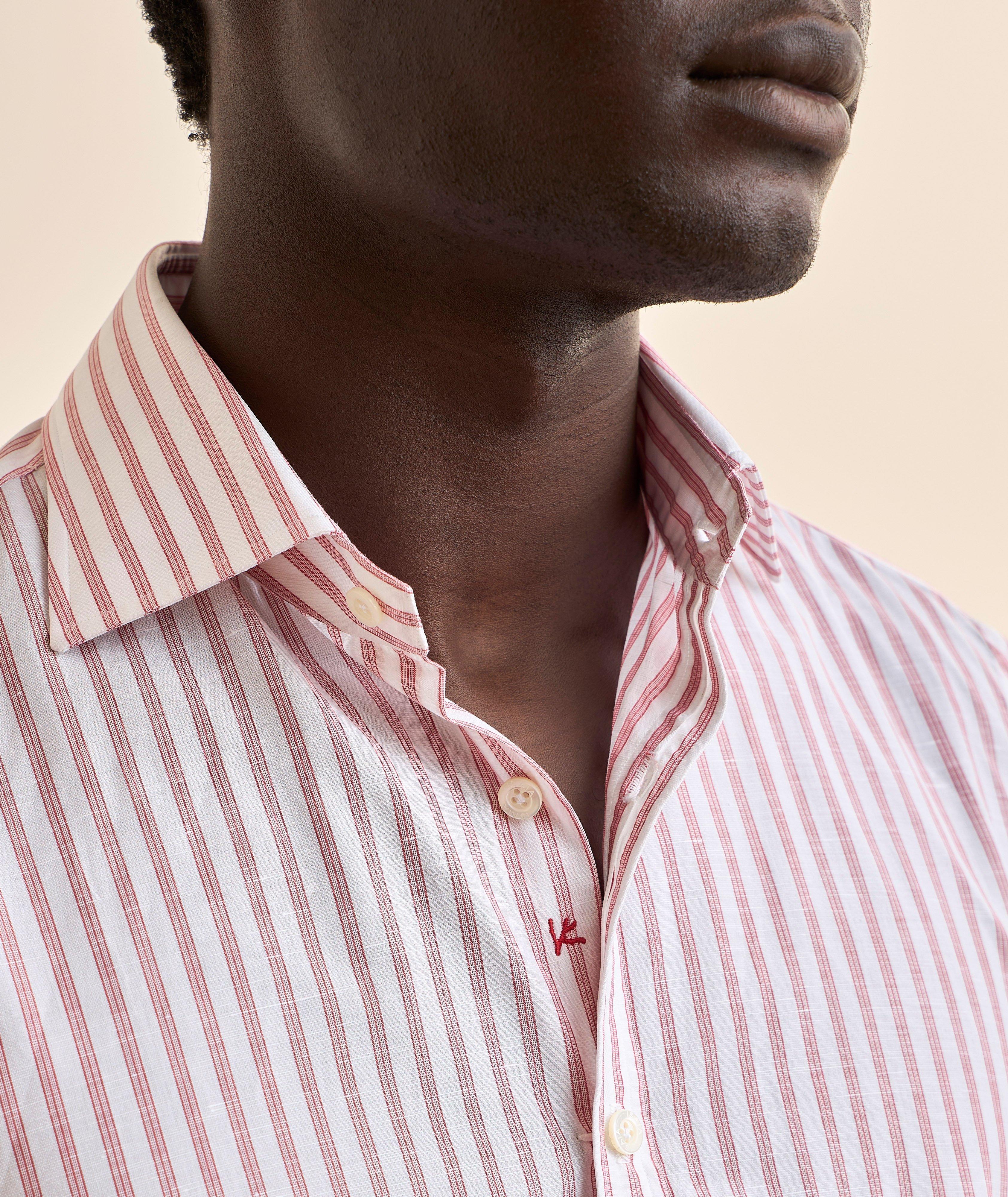 Chemise habillée coton-lin à rayures  image 3