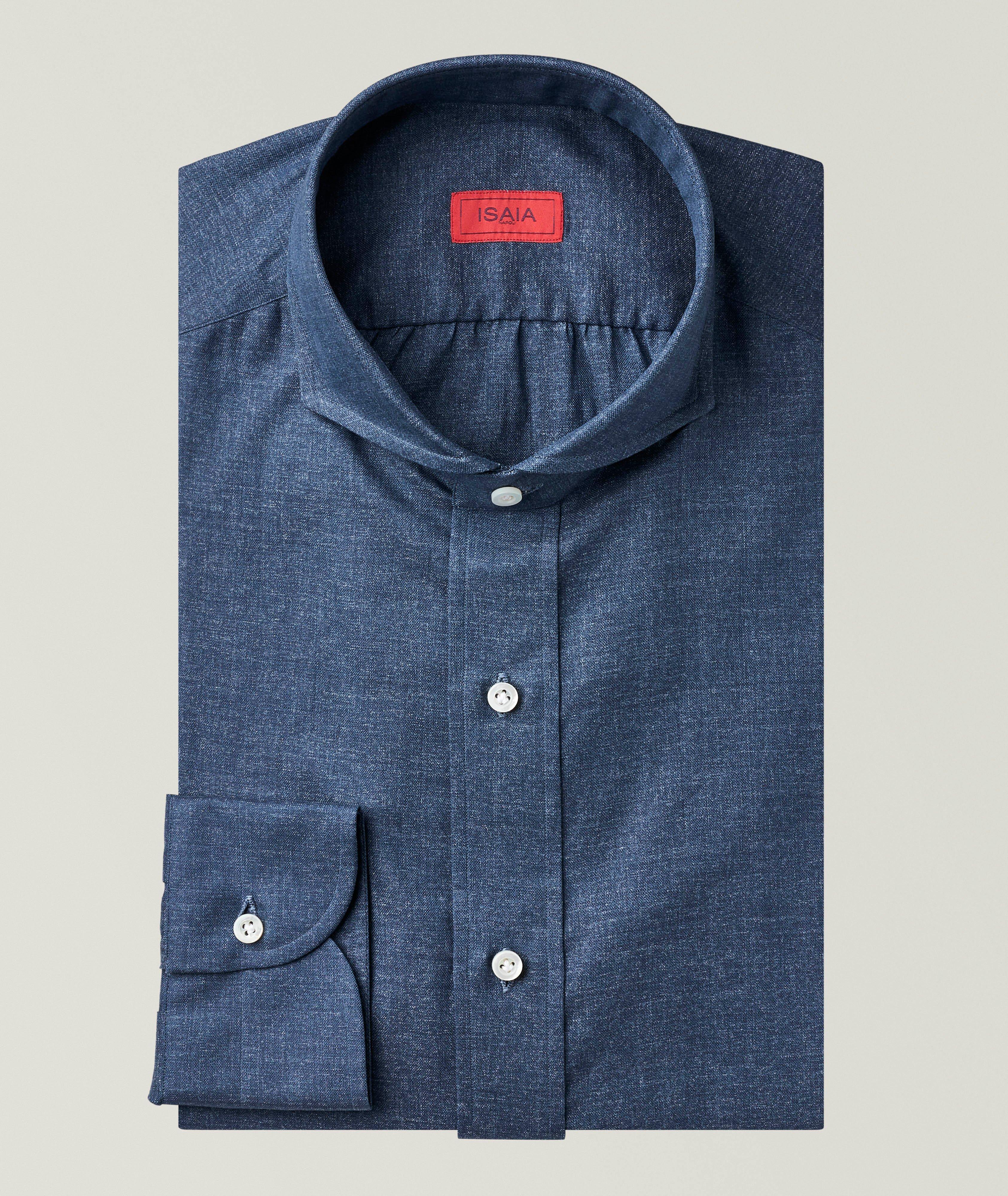 Chemise habillée coton effet denim image 0
