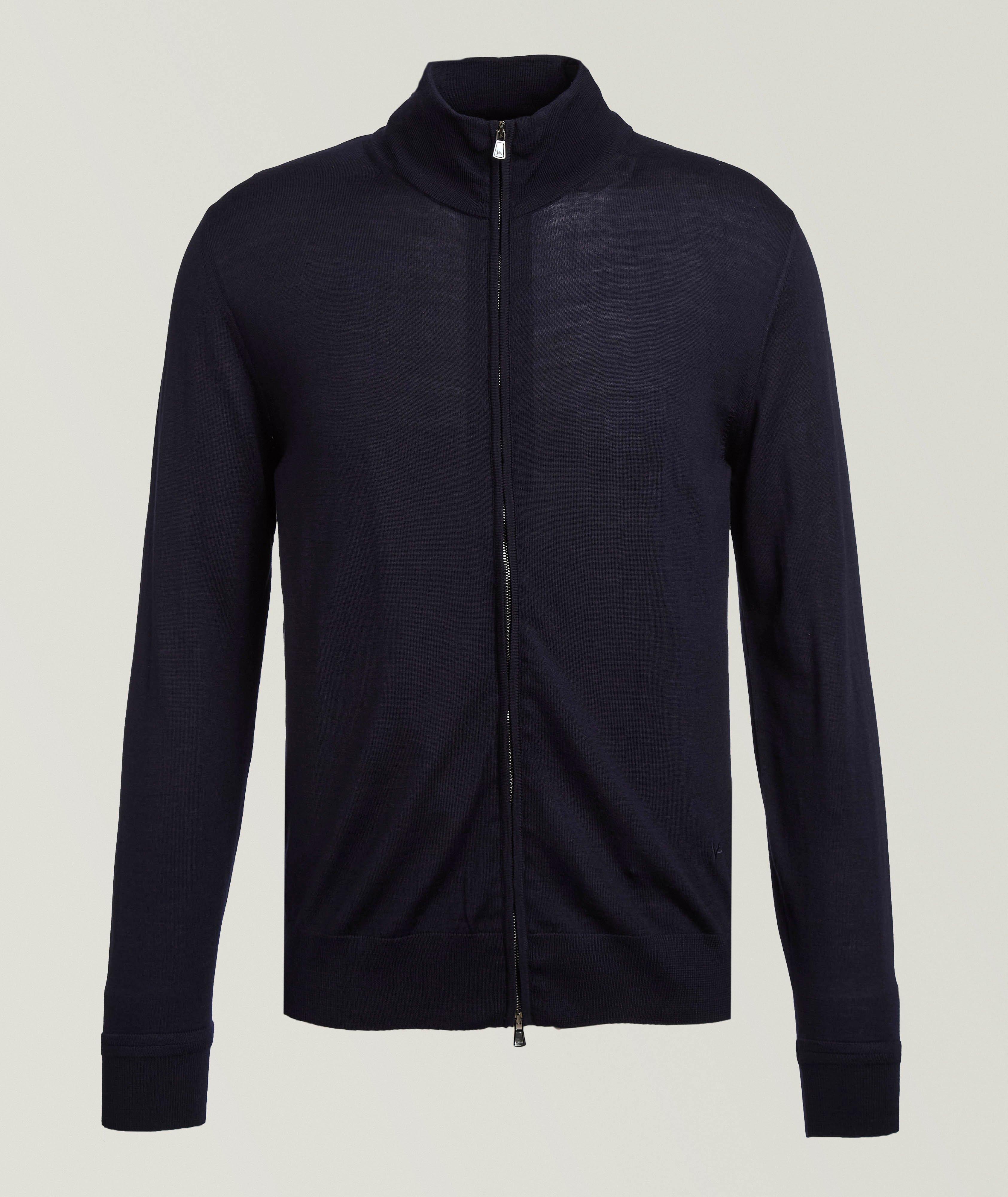 Isaia Merino Wool Full-Zip Cardigan 