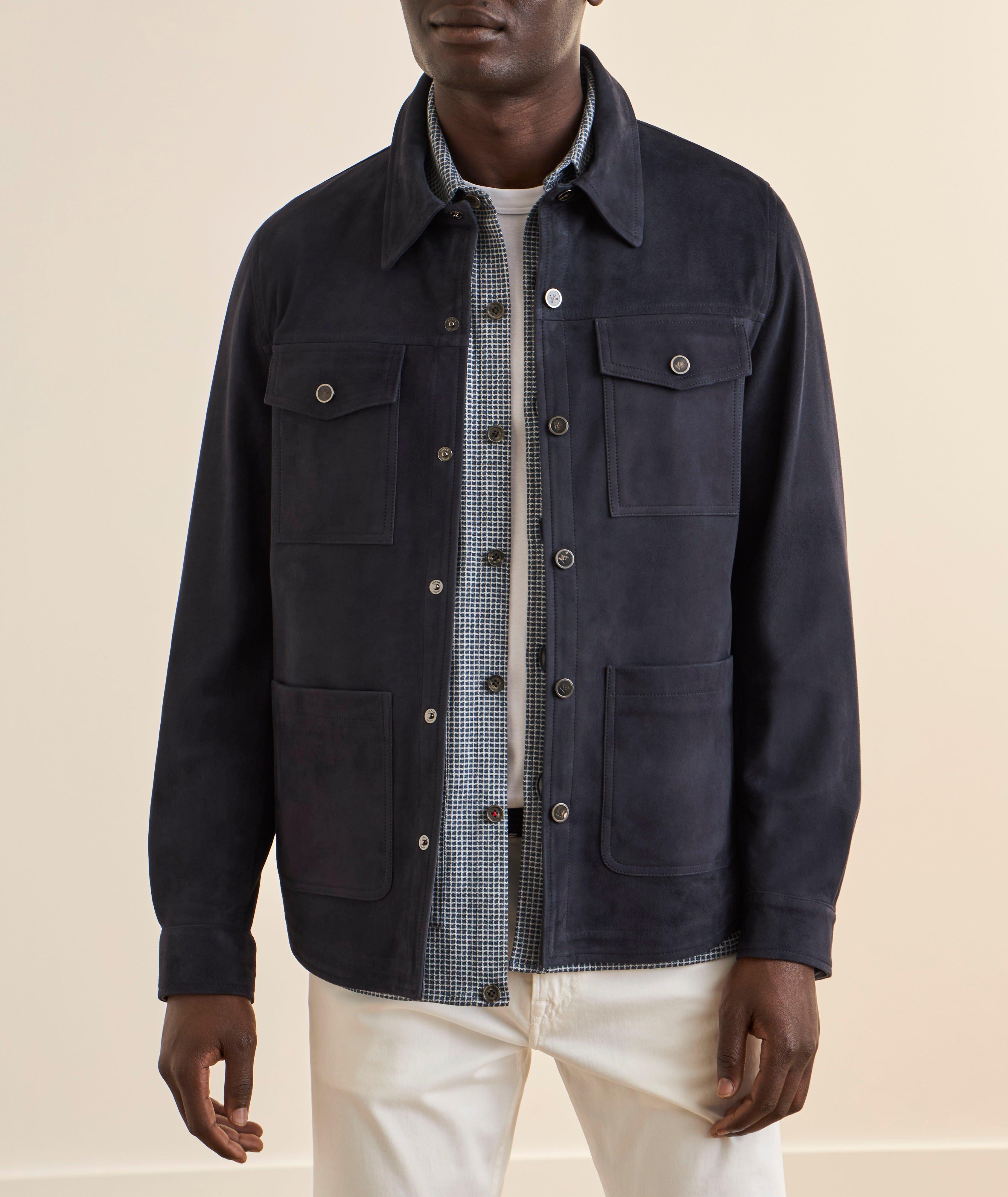 Suede Snap-Button Overshirt image 1