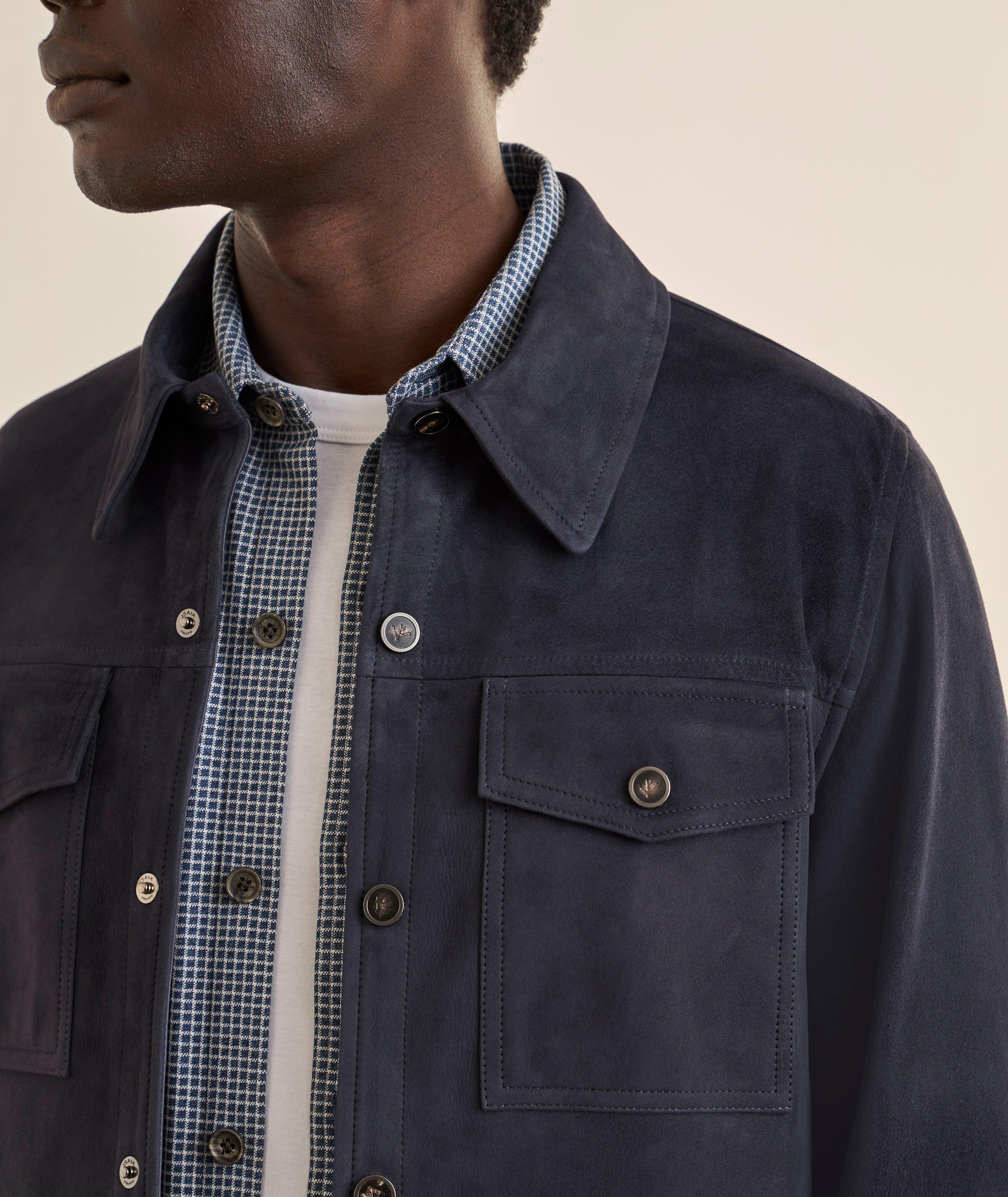 Suede Snap-Button Overshirt image 3