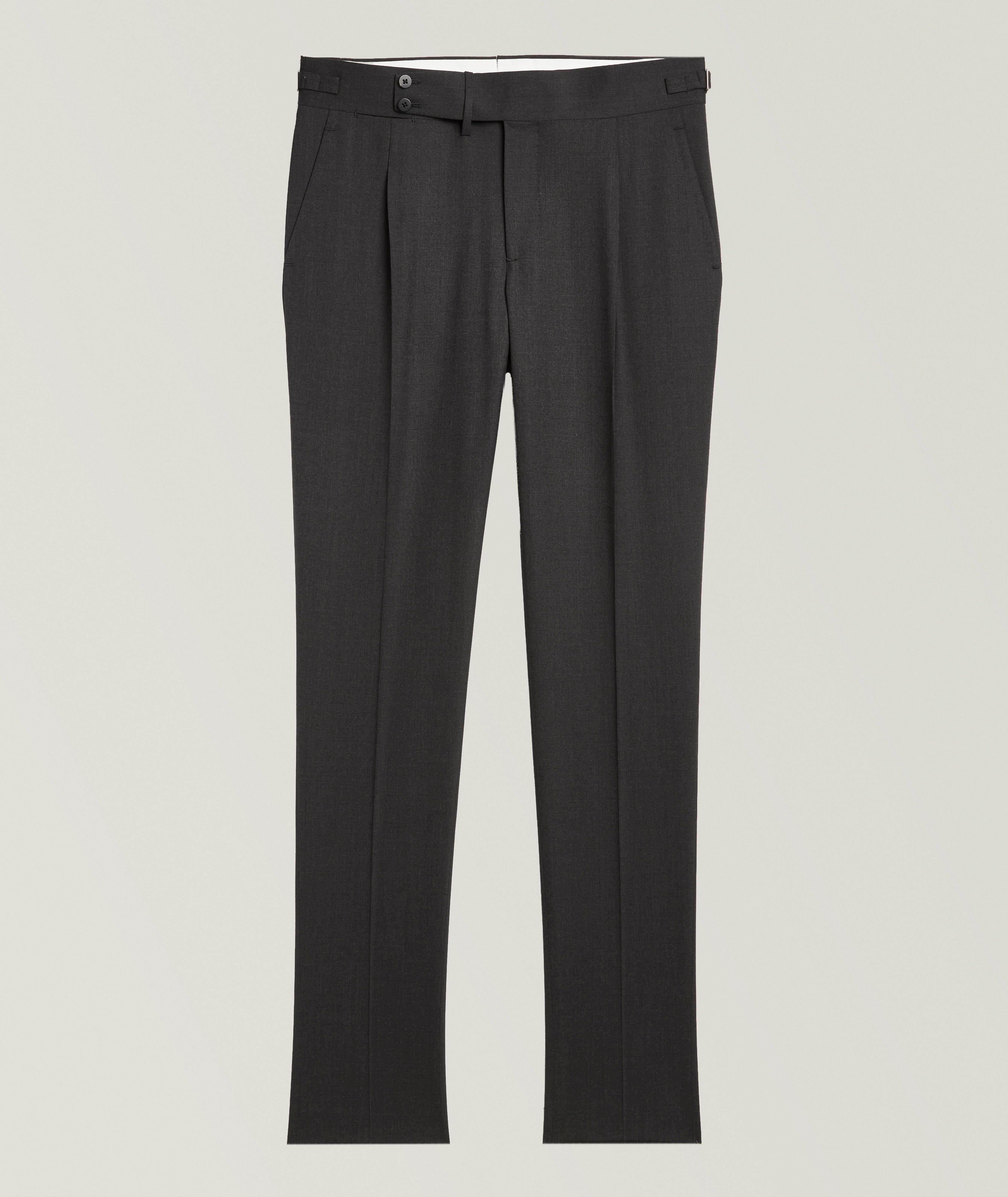 Isaia Pleated Wool-Blend Pants 