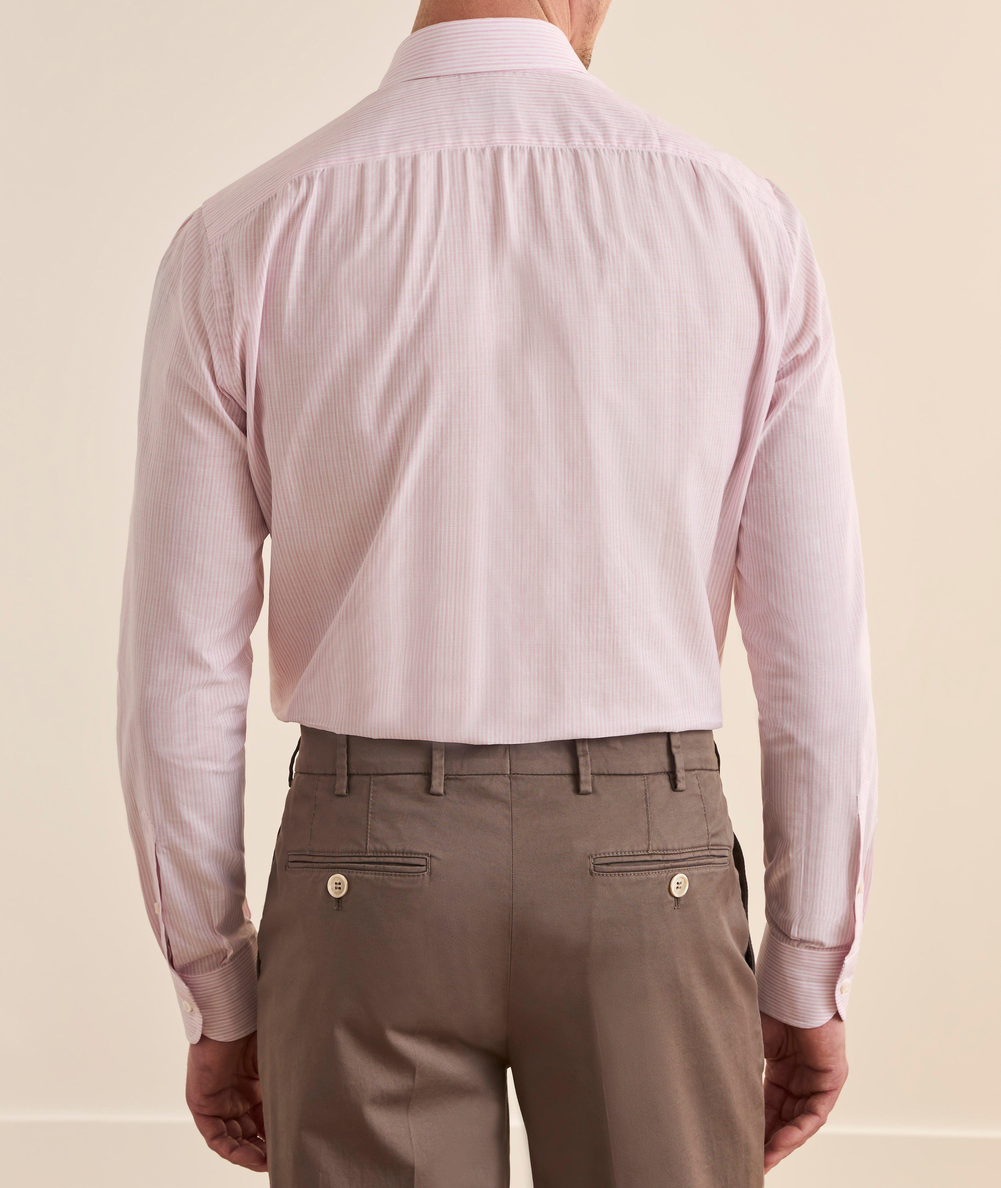 Chemise habillée coton-lin rayée image 2