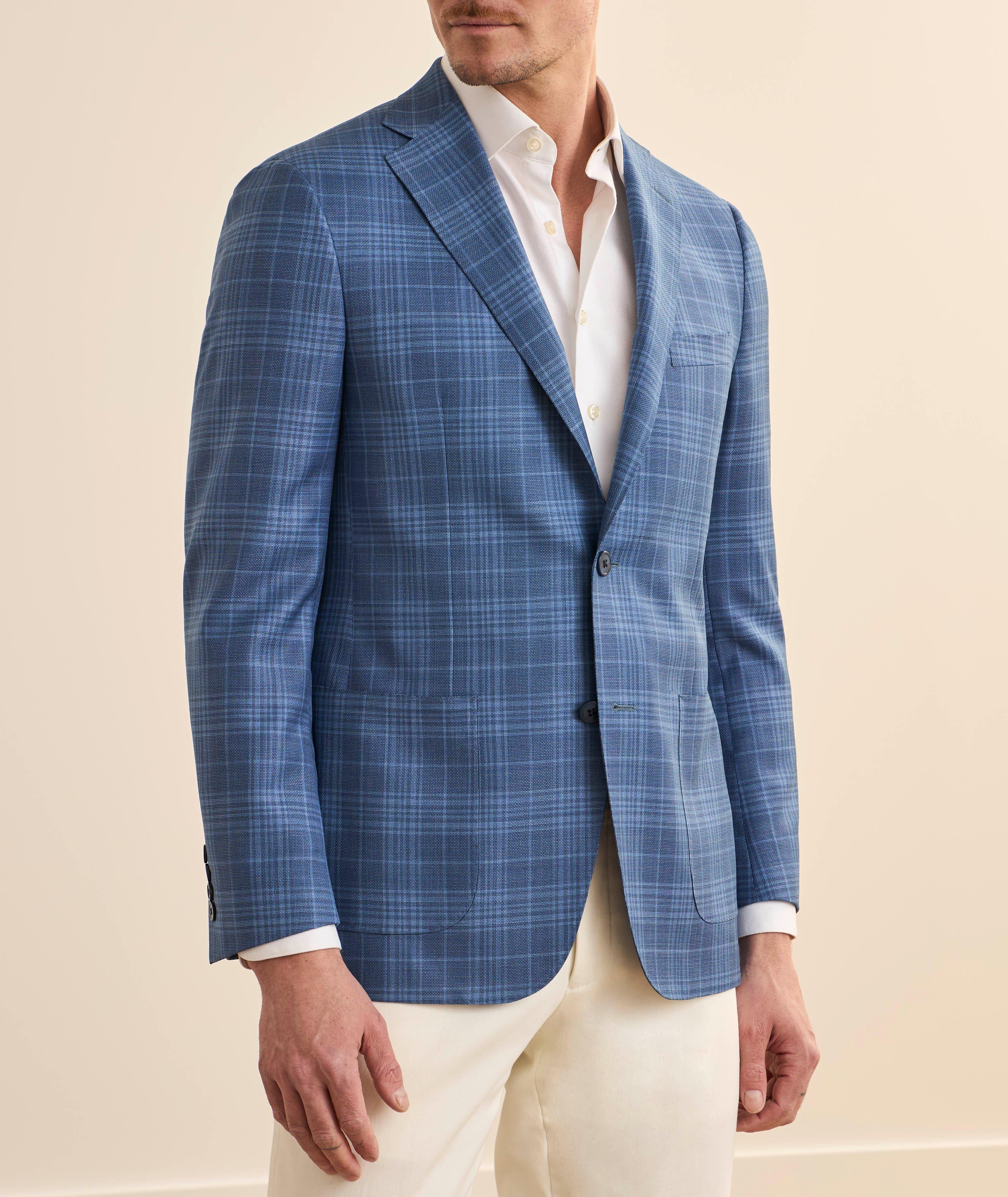 Cosmo Checked Wool-Silk Sport Jacket image 1