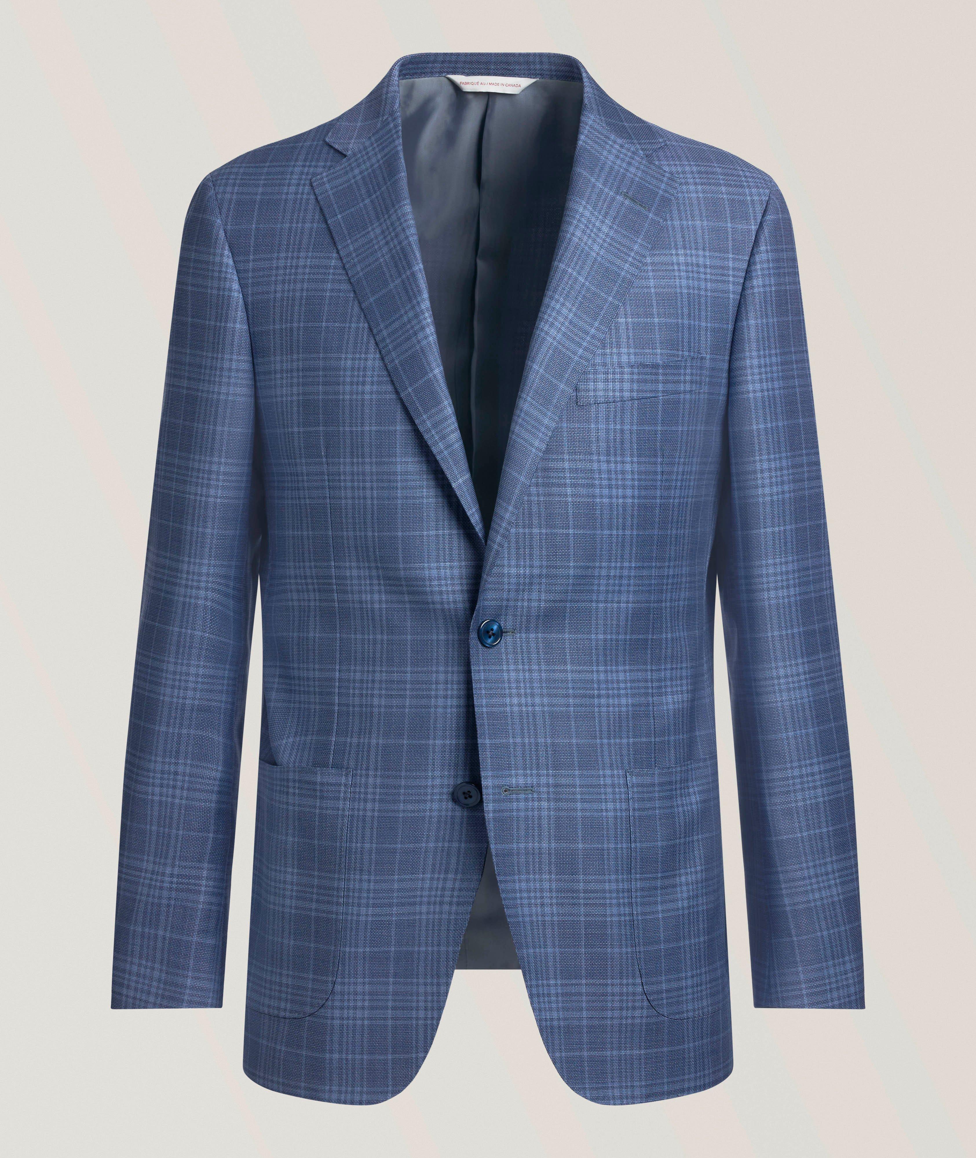 Samuelsohn Cosmo Checked Wool-Silk Sport Jacket