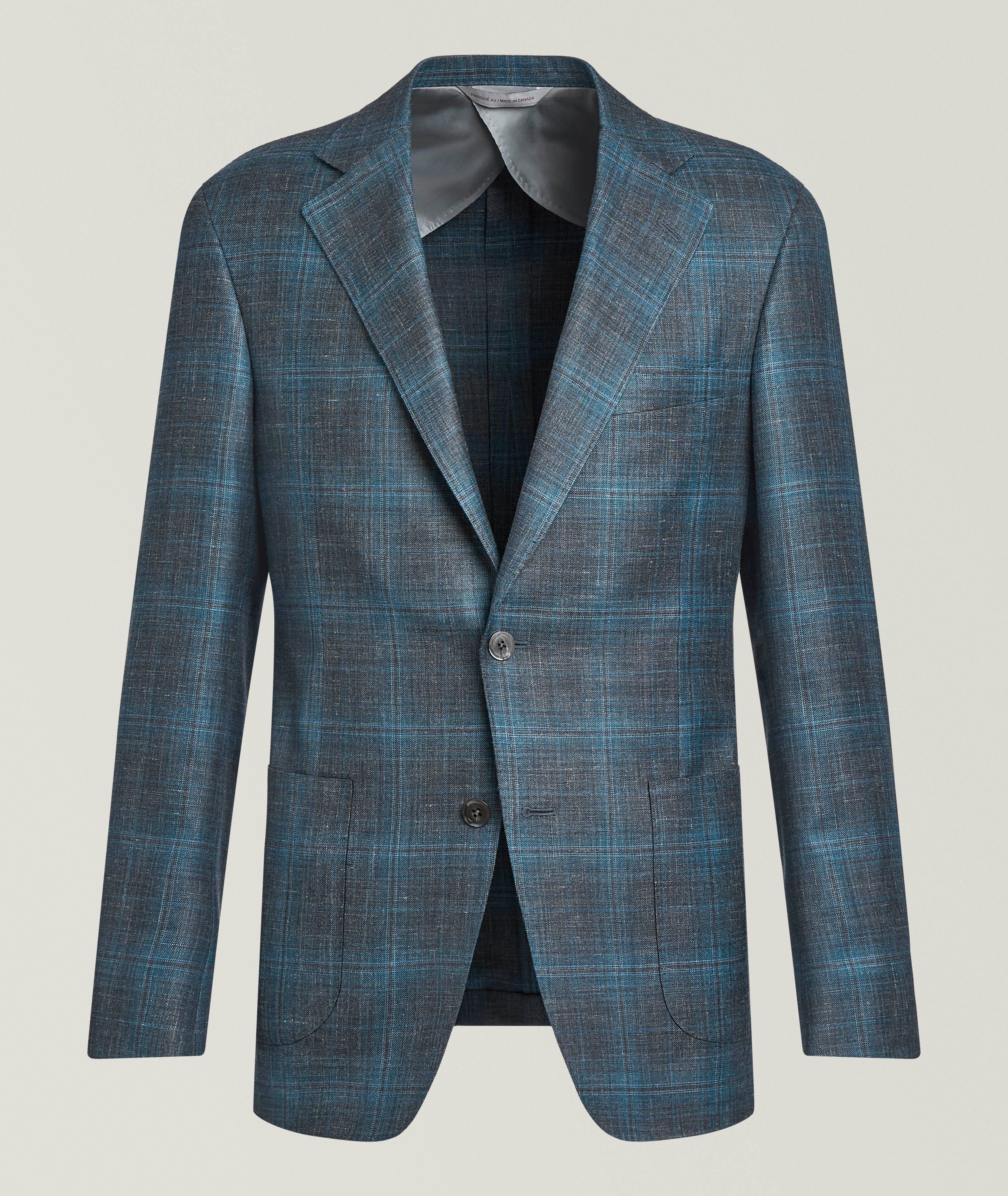 Samuelsohn Plaid Wool-Blend Canvas Sport Jacket