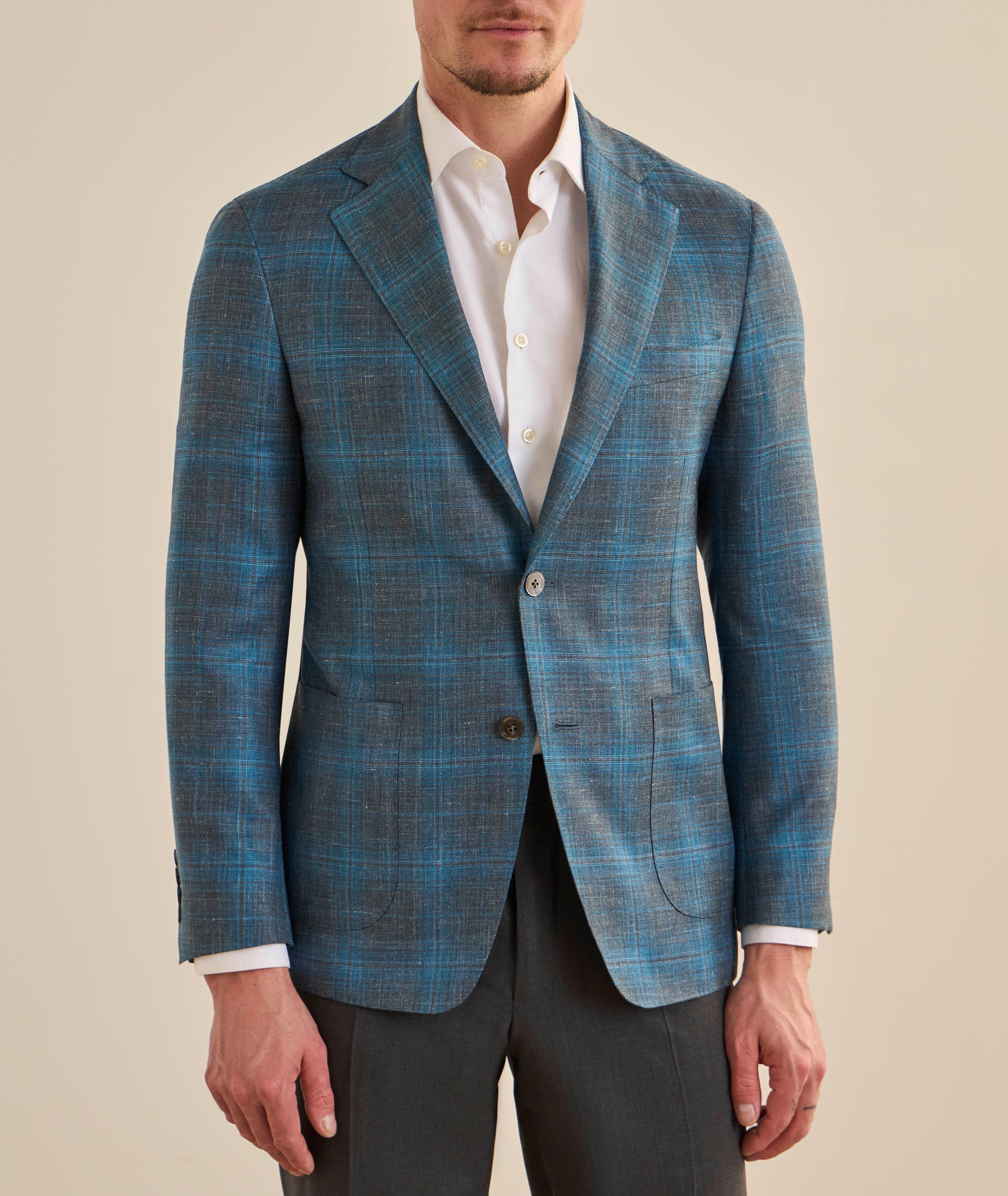 Plaid Wool-Blend Canvas Sport Jacket image 1