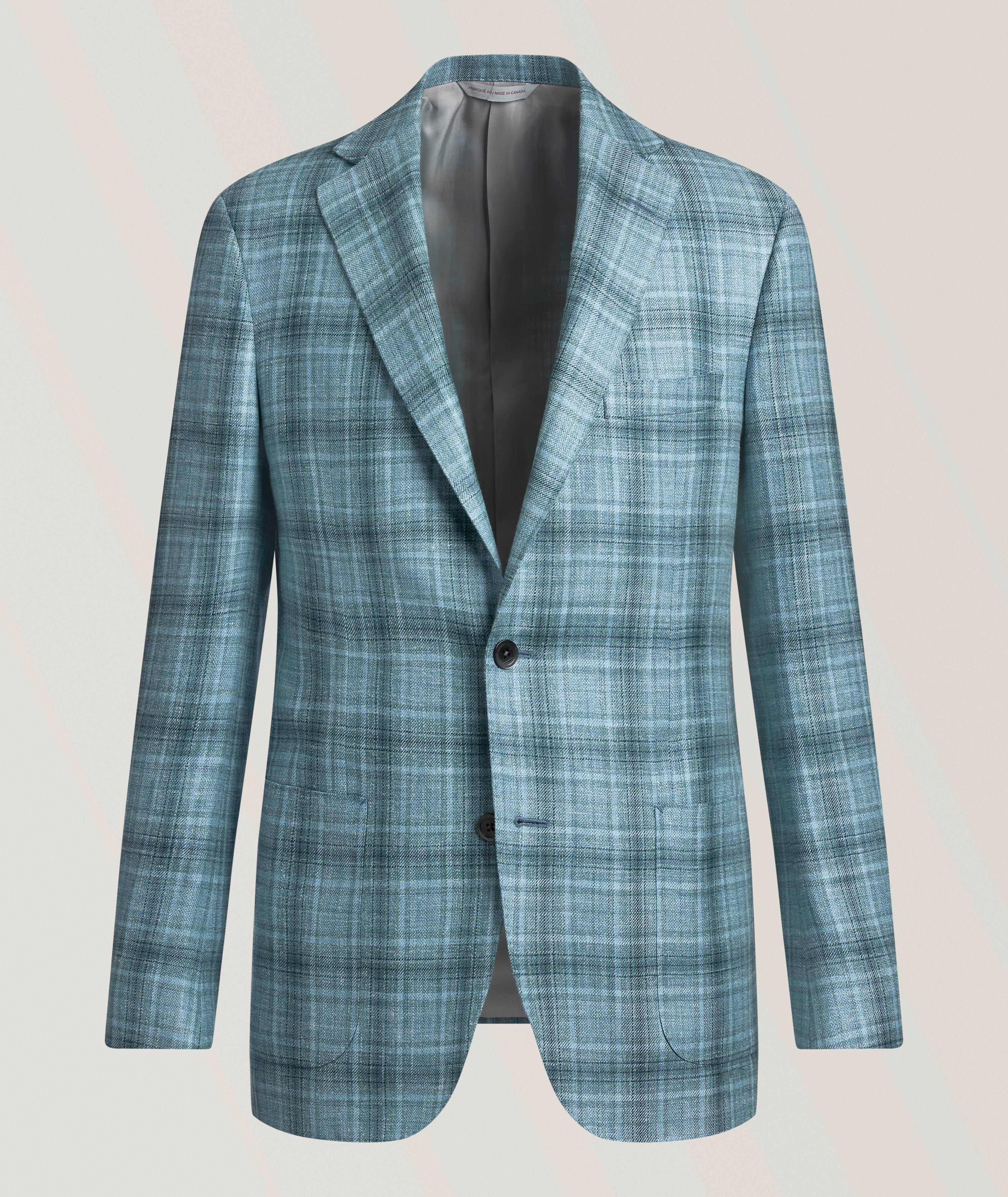 Samuelsohn Veston sport laine-mélange à carreaux Cosmo