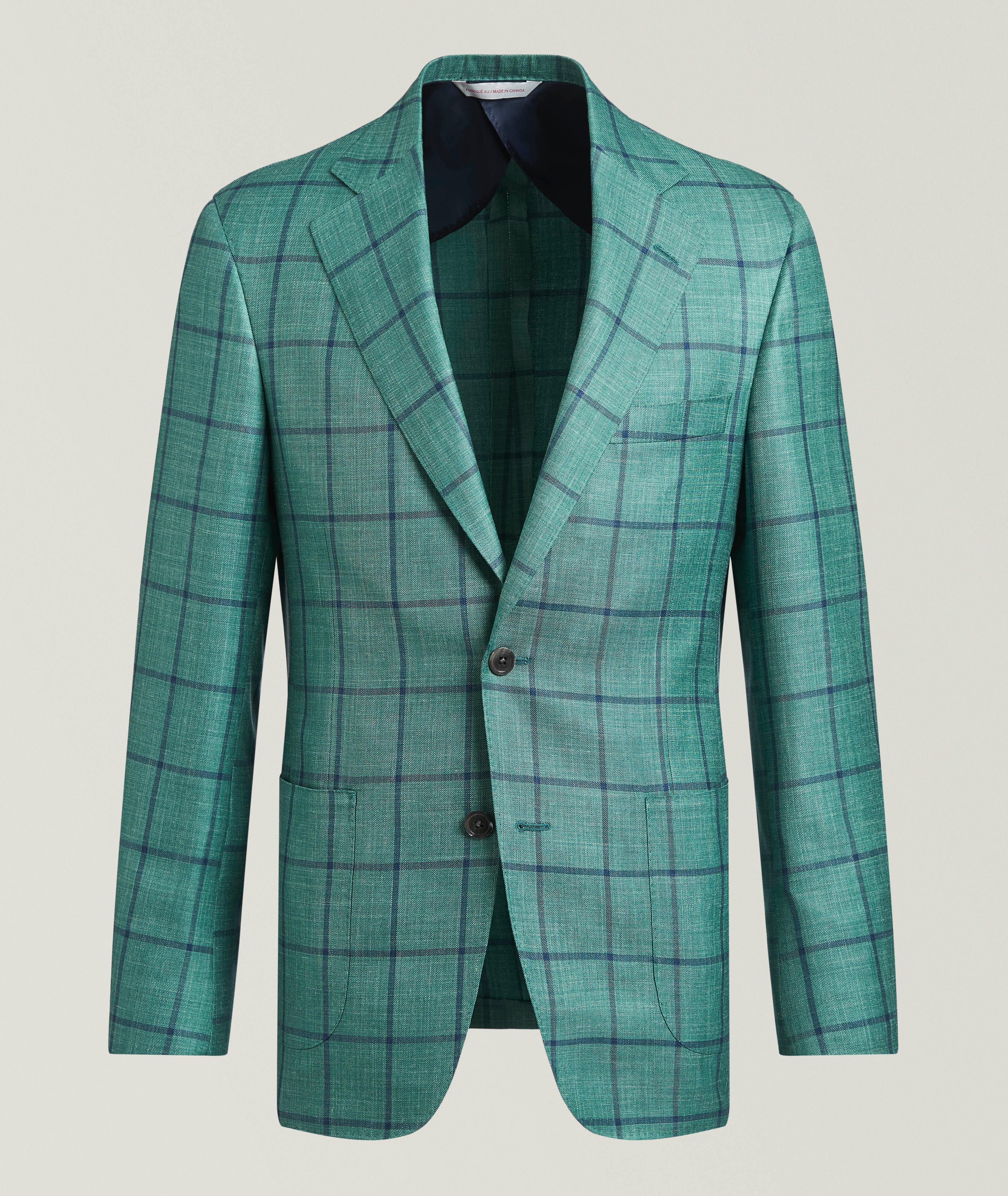 Samuelsohn Windowpane Wool-Blend Sport Jacket 