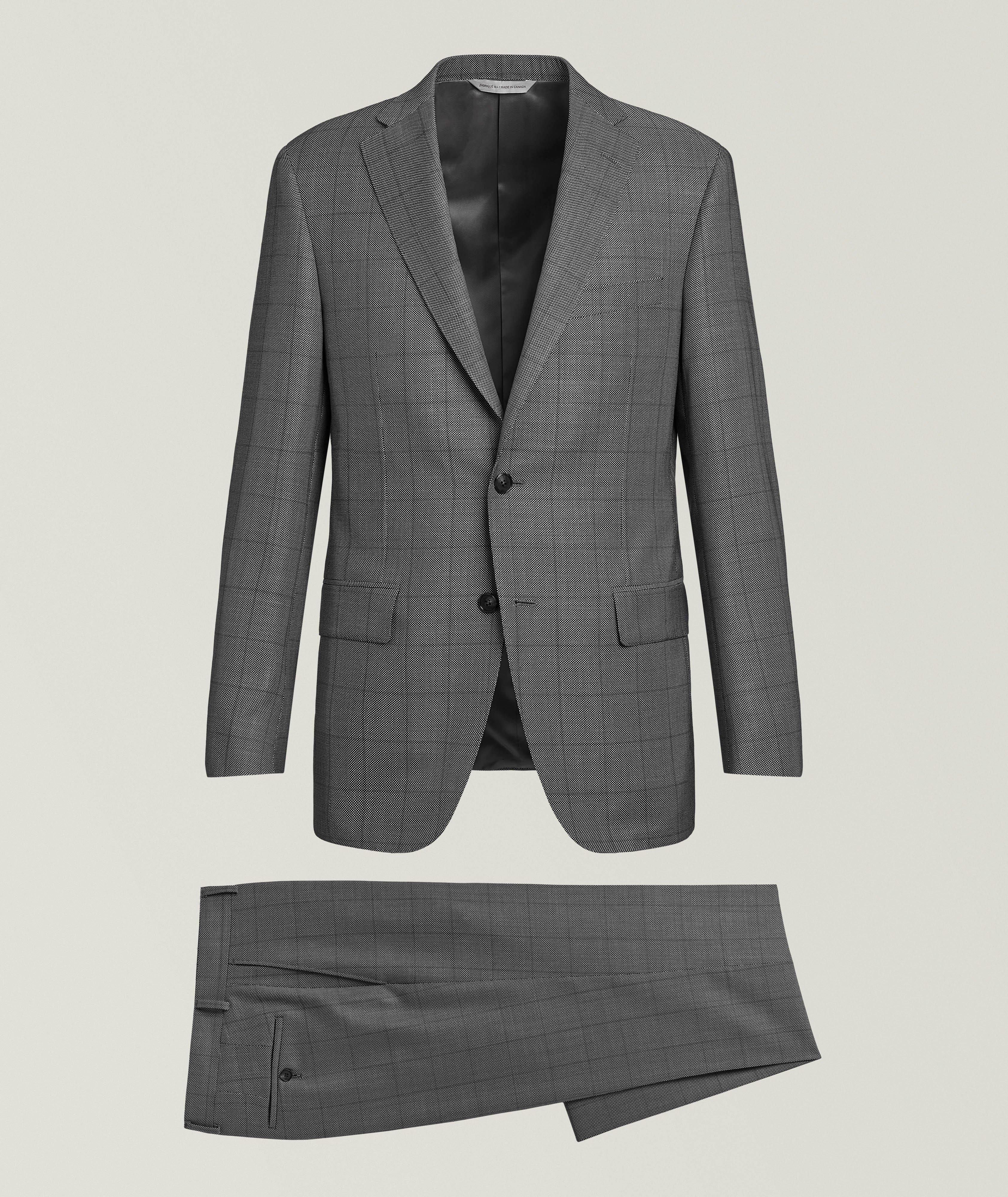 Samuelsohn Cosmo Birdseye Windowpane Wool Suit