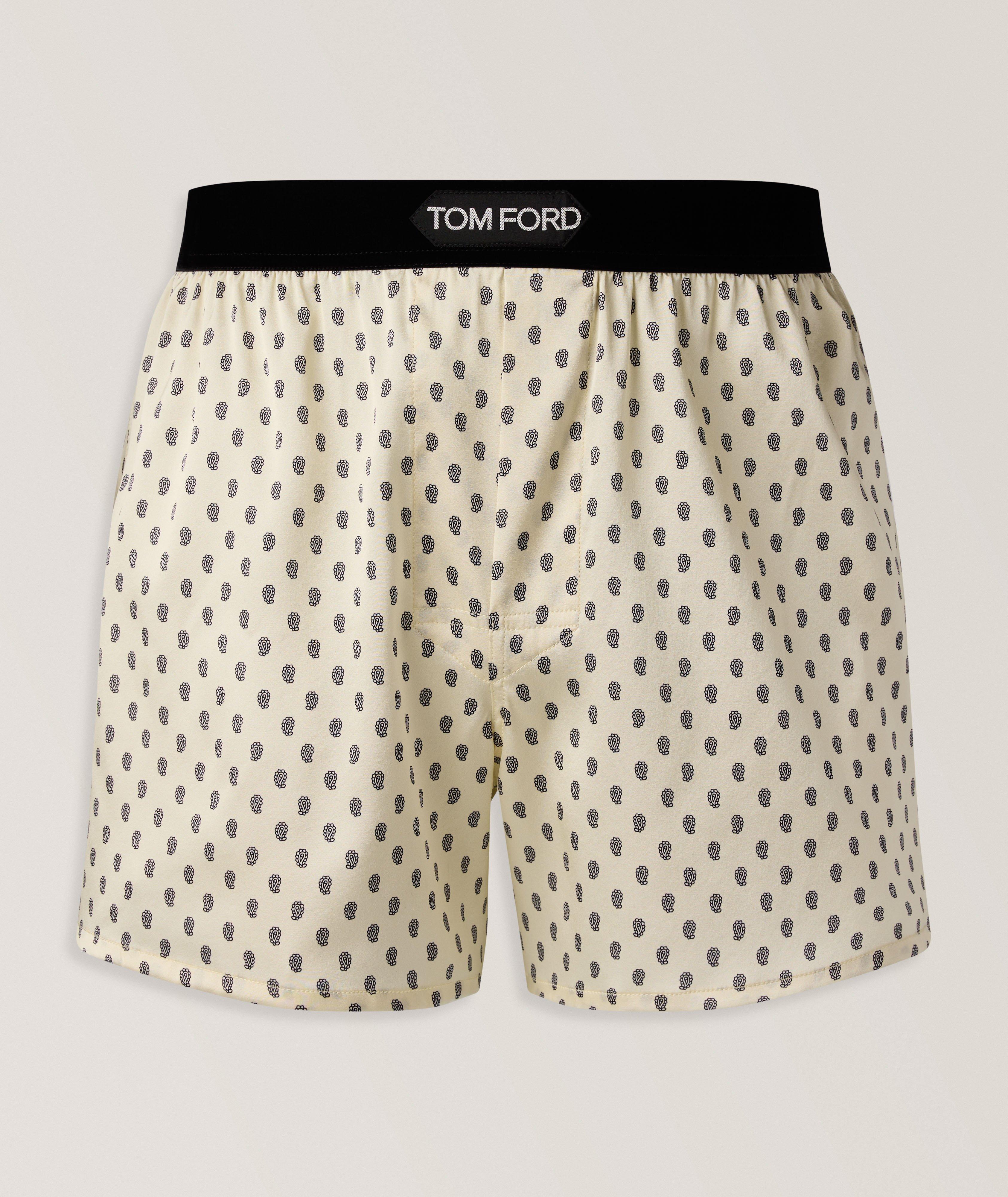 Paisley-Print Stretch-Silk Boxer Short image 0
