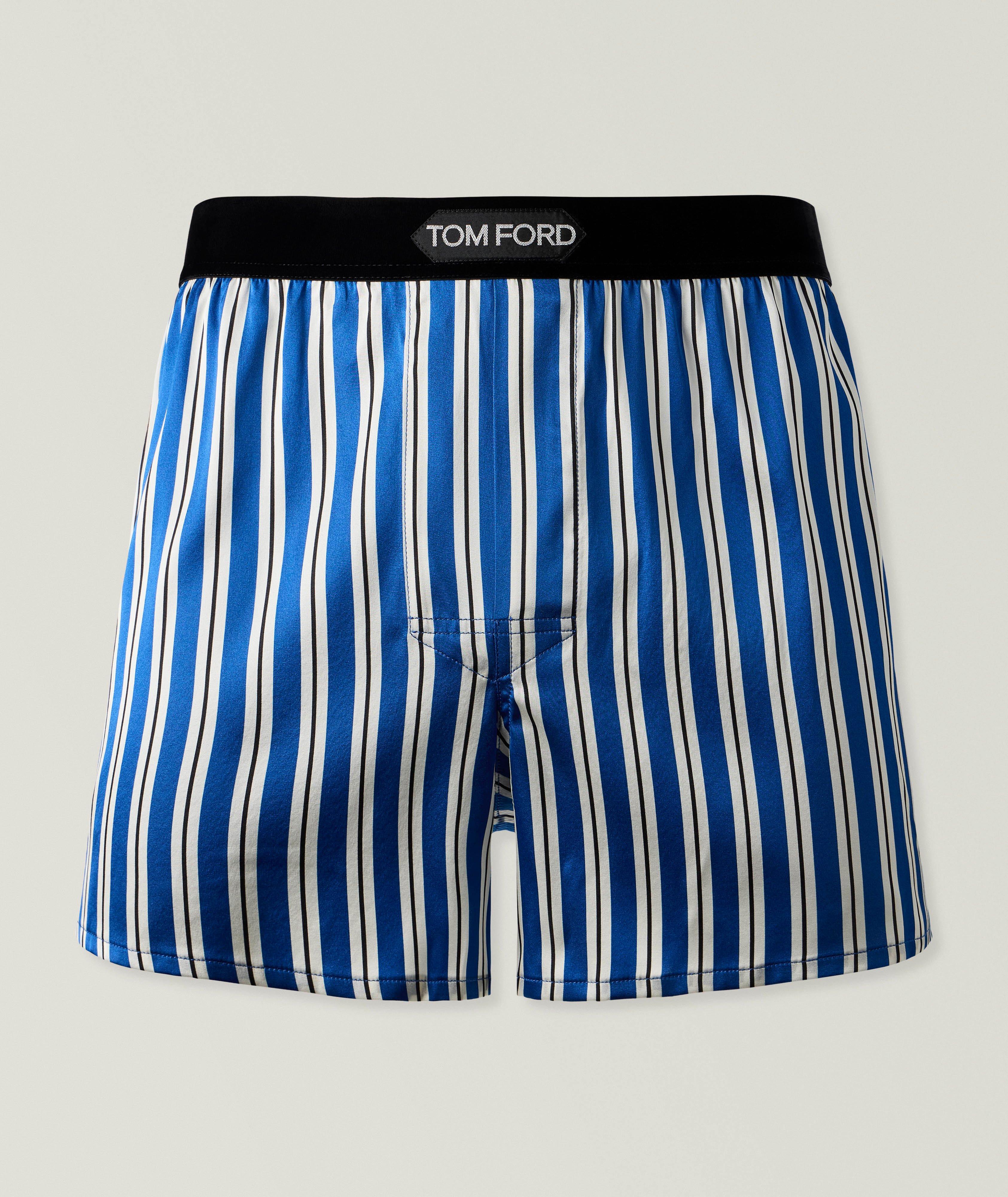 TOM FORD Striped Stretch-Silk Boxer