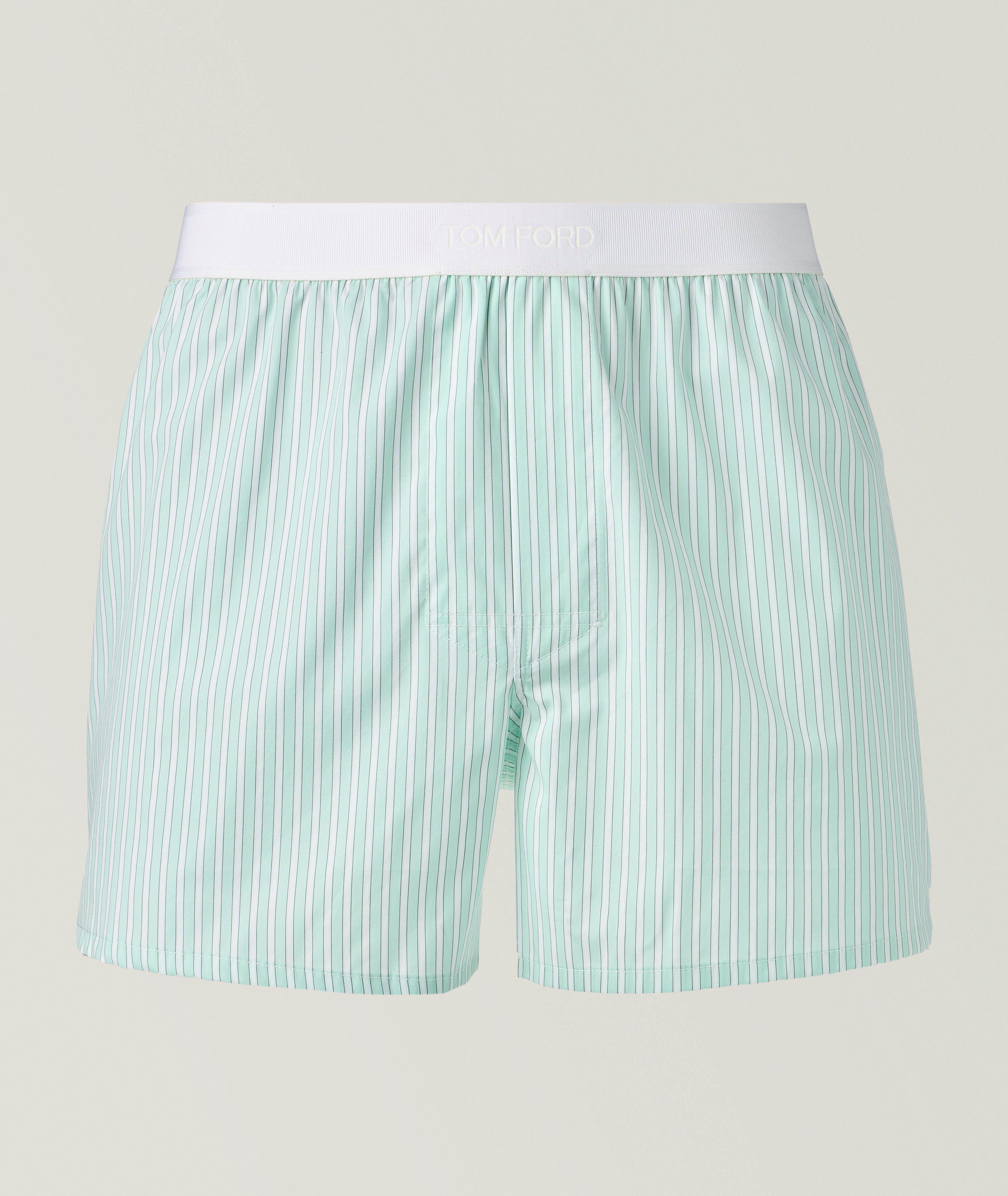 TOM FORD Striped Cotton Poplin Boxer