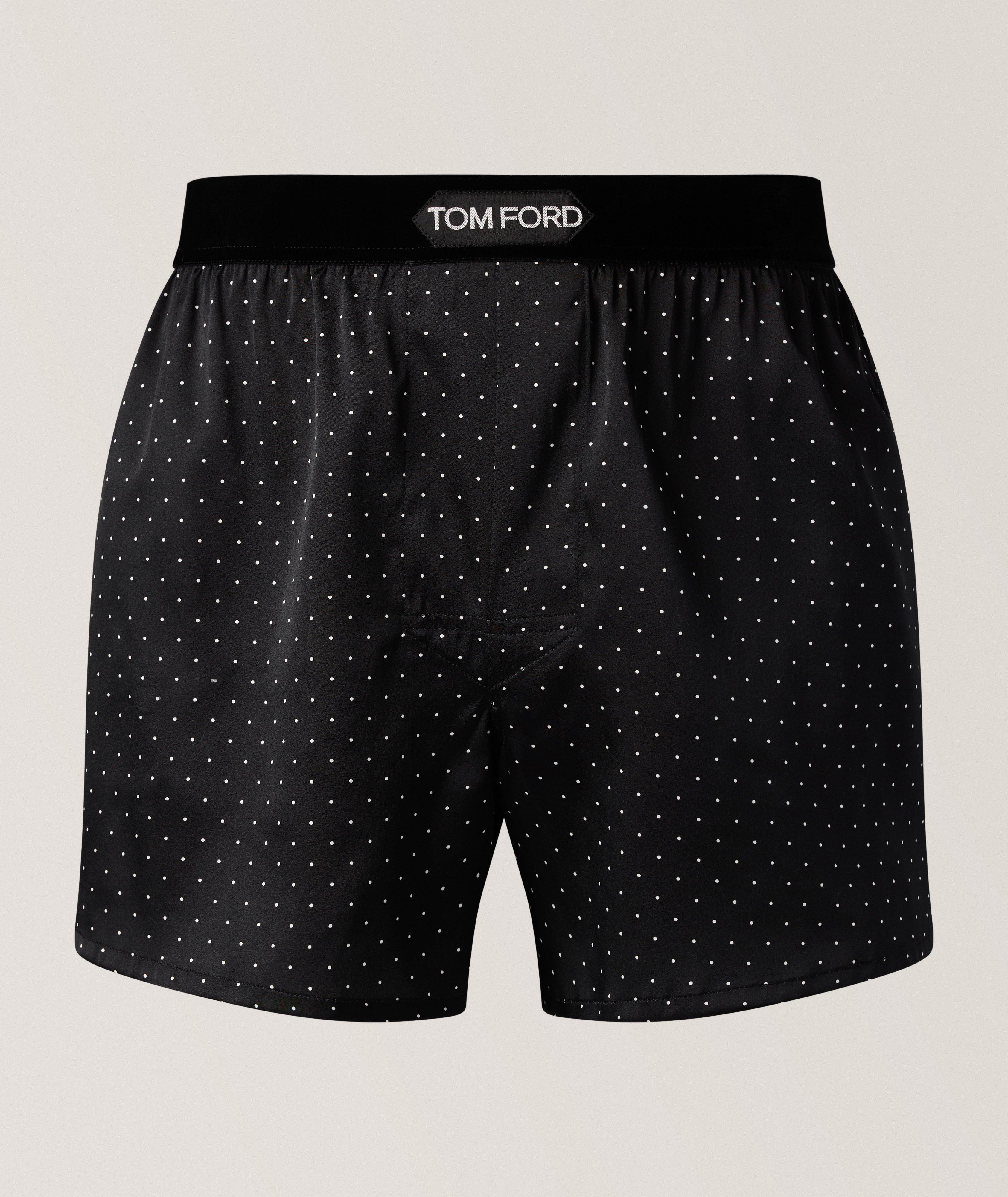 Micro Dot-Print Stretch-Silk Boxer Short image 0