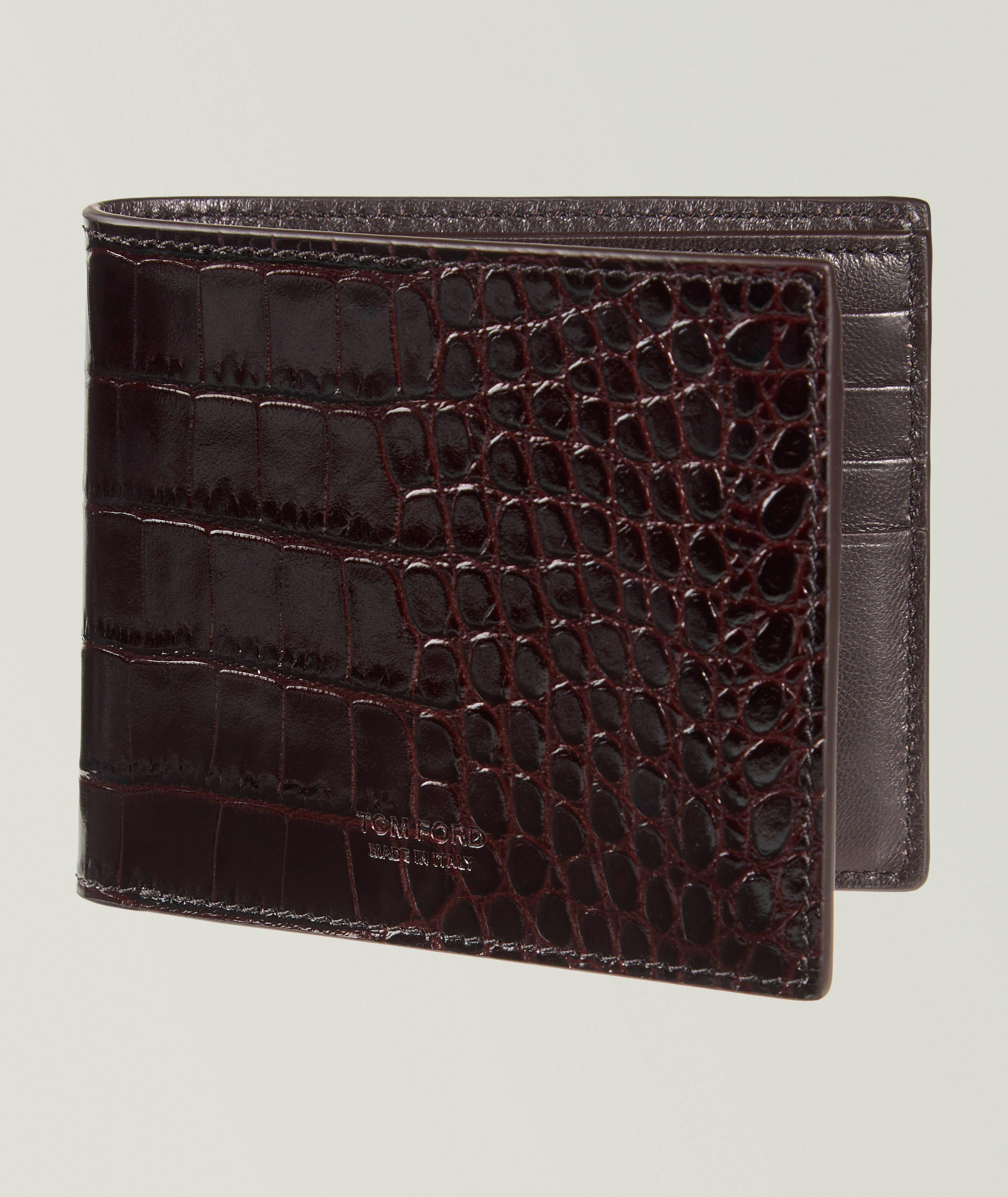 Croc-Printed Leather Bifold Cardholder image 0