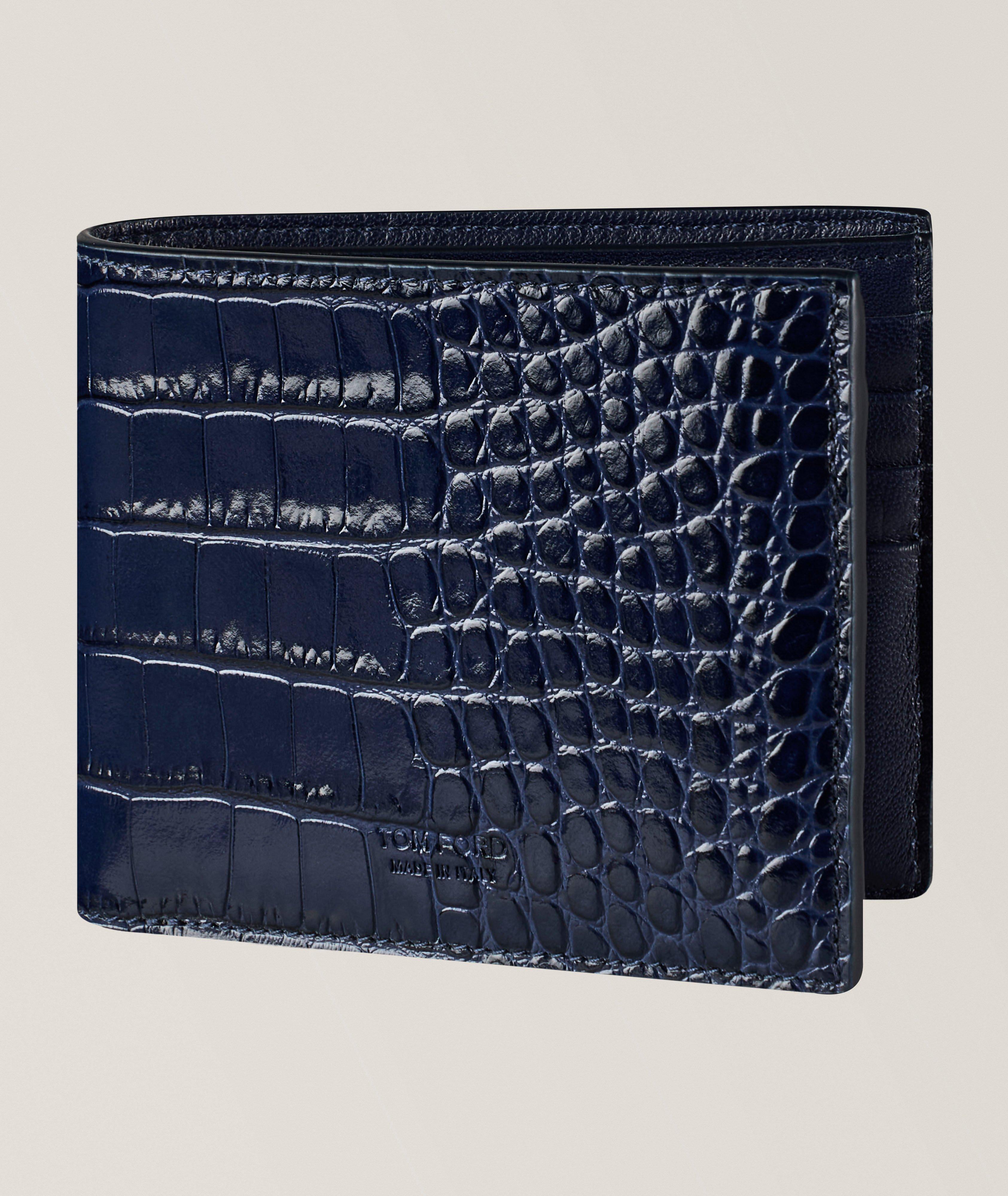 Croc-Print Leather Bifold Wallet image 0