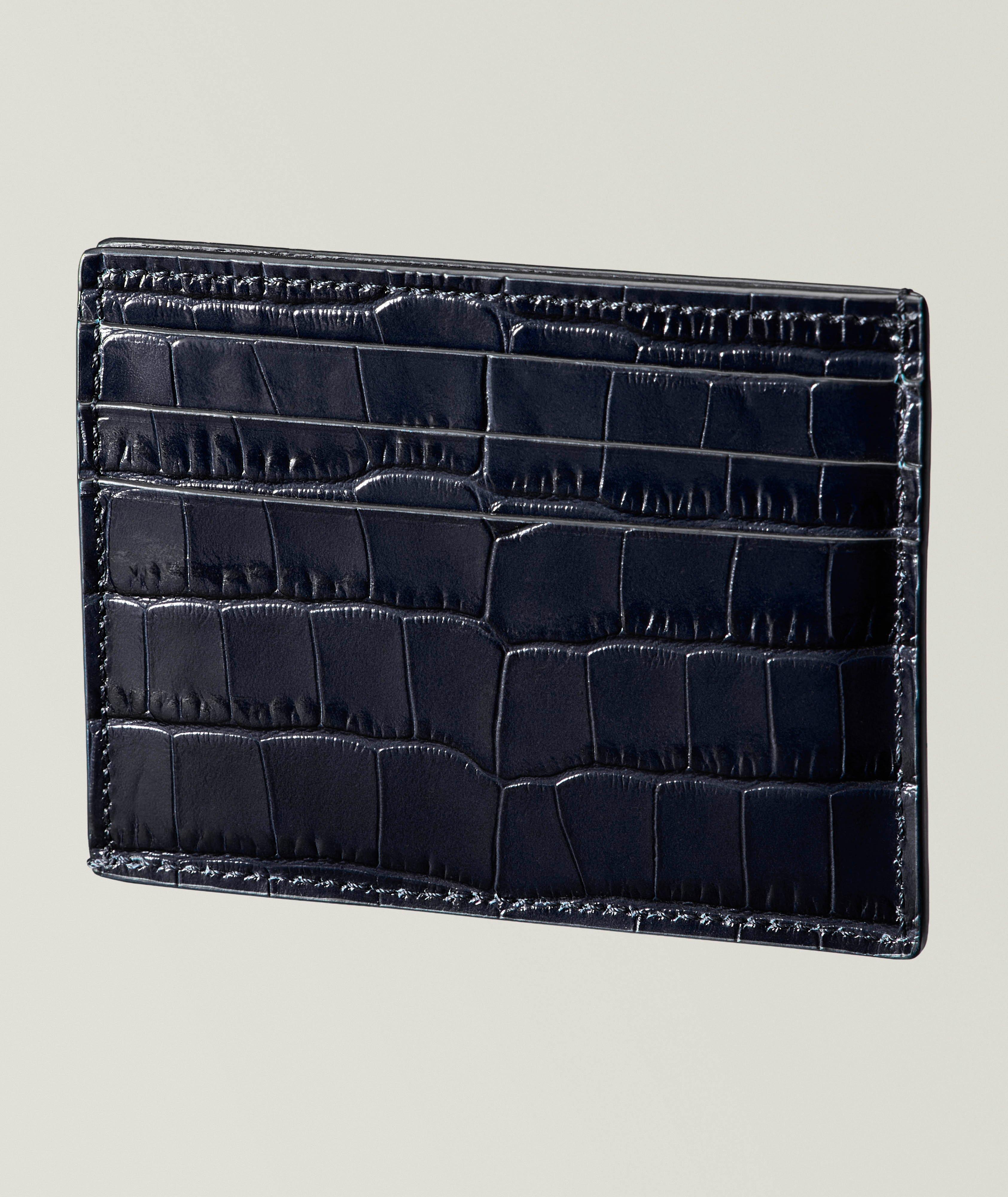 Croc-Print Leather Cardholder  image 1