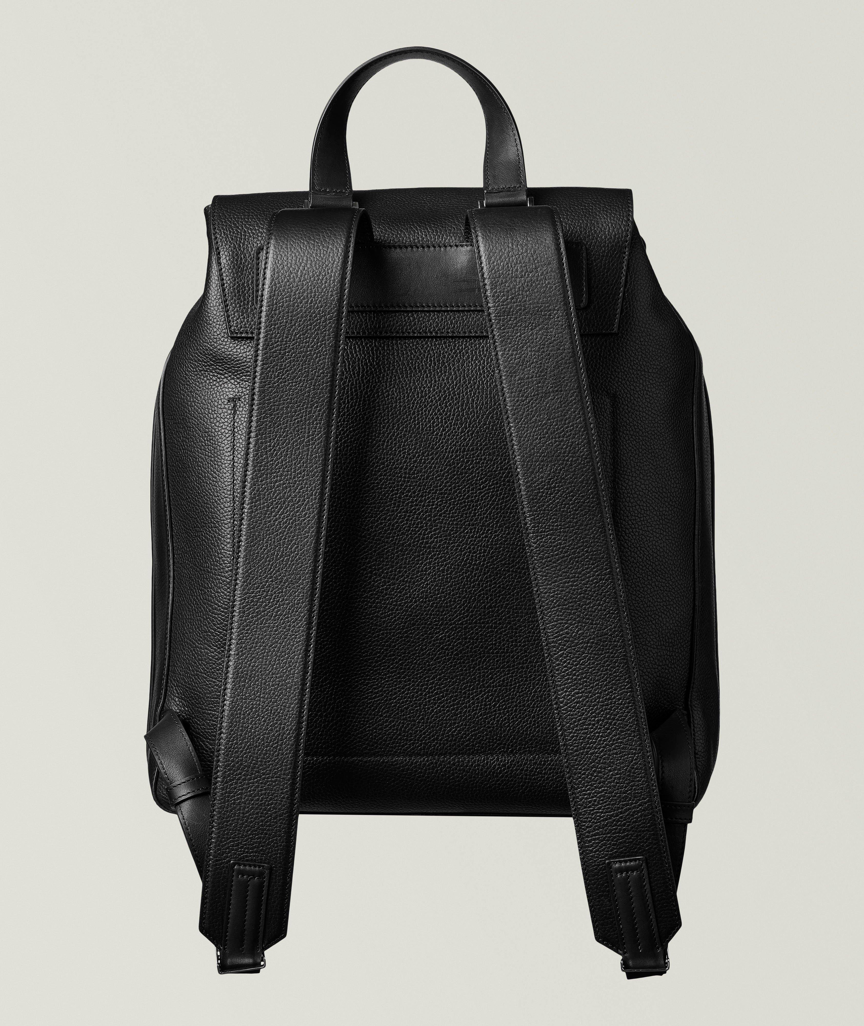 T-Line Grain Leather Flap Backpack image 1
