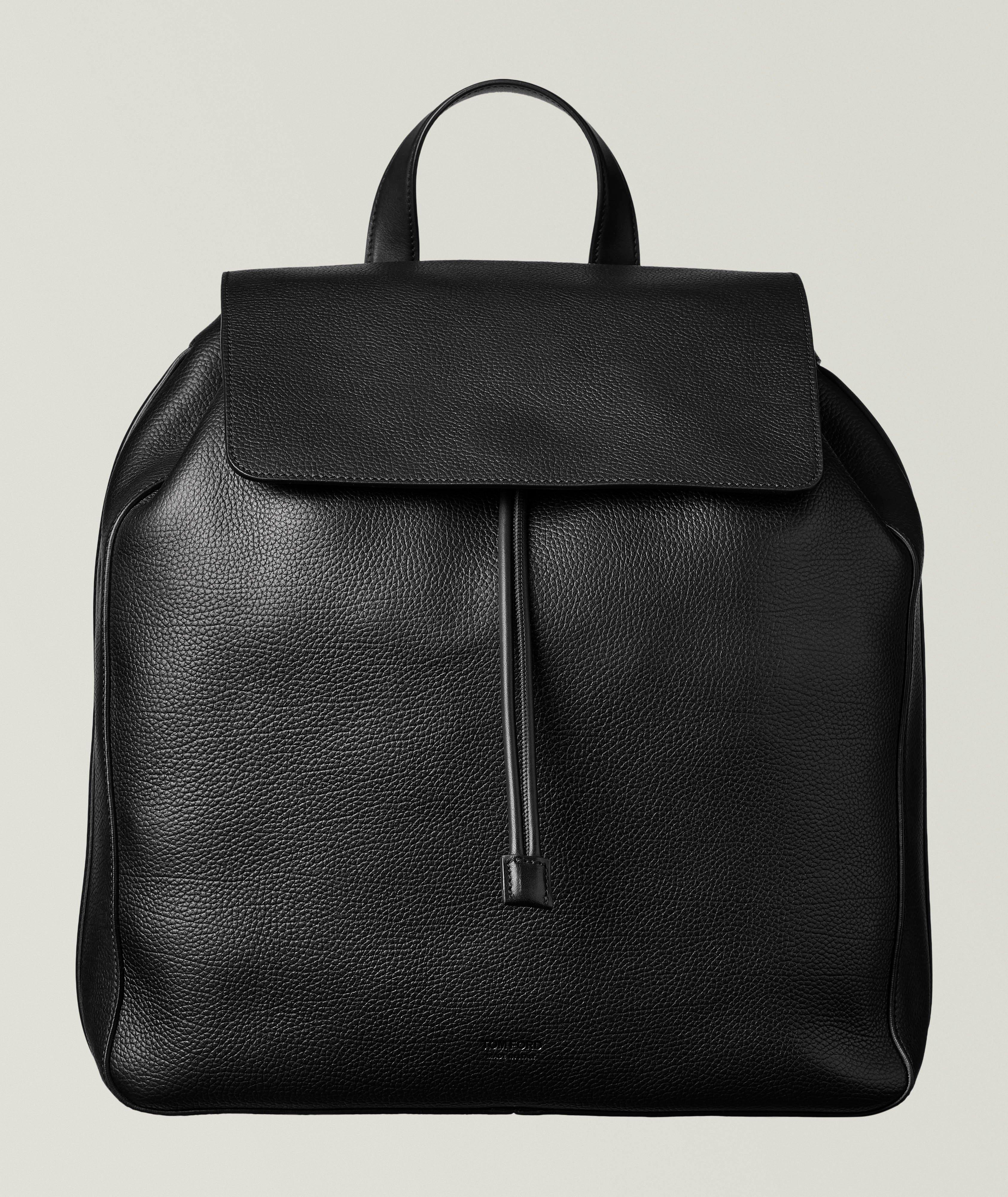 T-Line Grain Leather Flap Backpack image 0