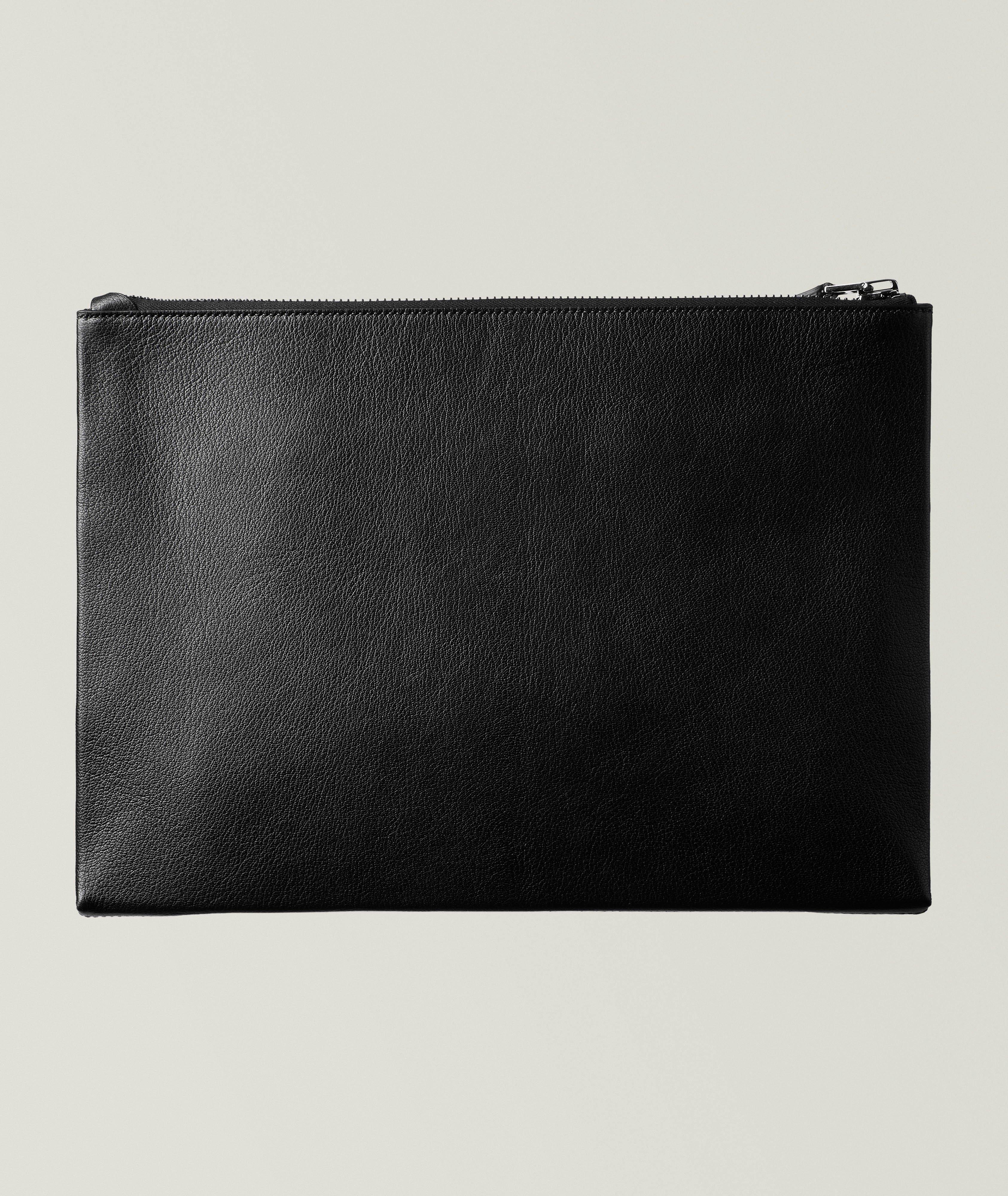 Large-Zip Leather Pouch image 1