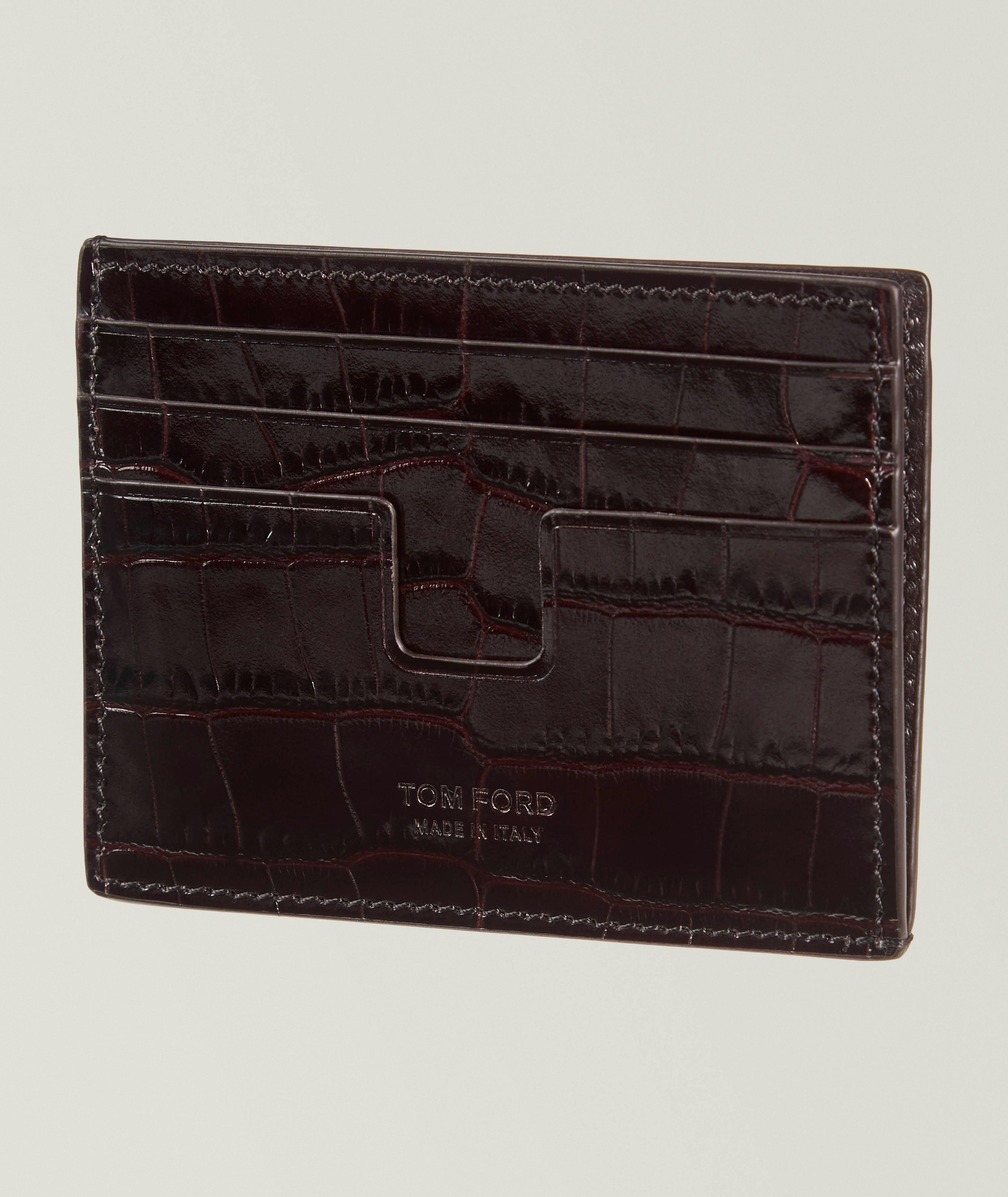 TOM FORD Large Grained Leather T-Line Card Holder | Wallets