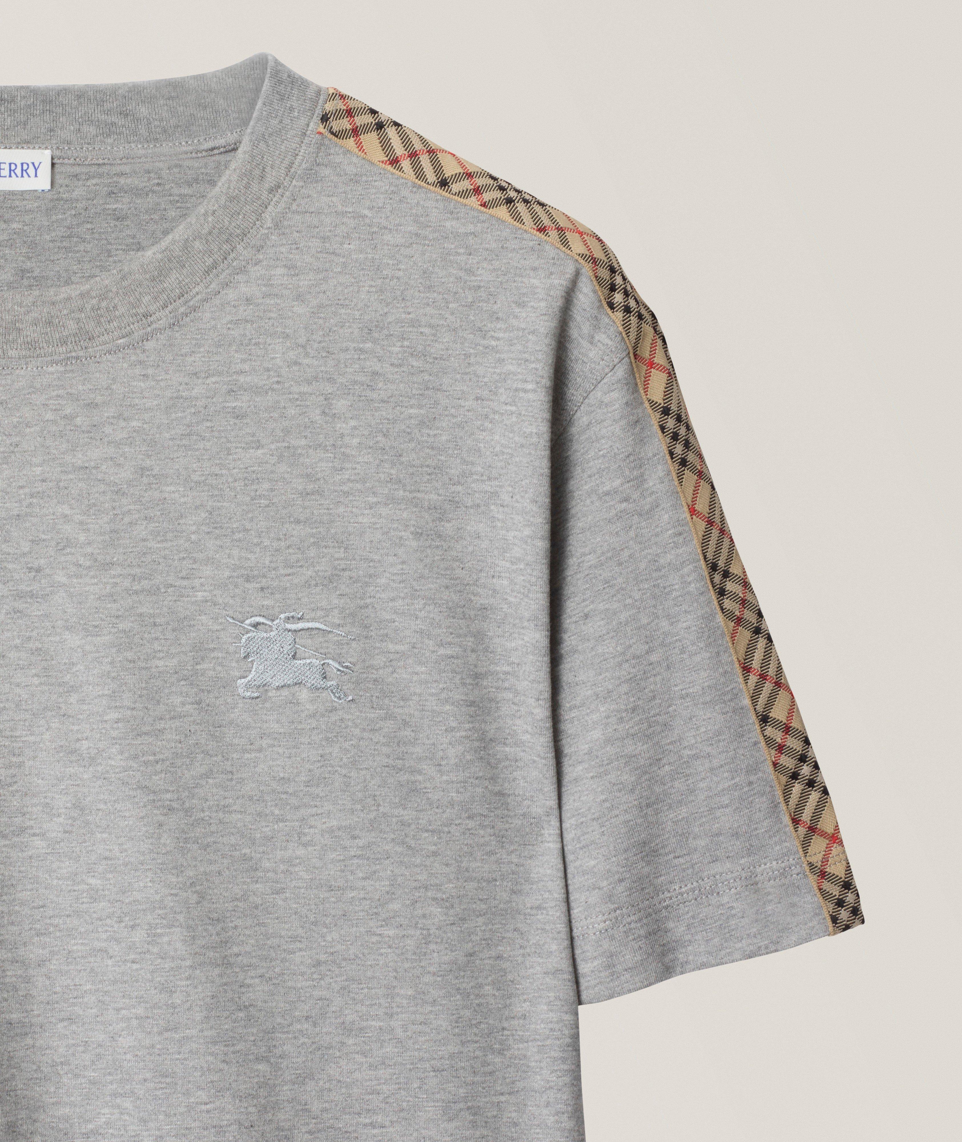 T-shirt en coton à bordure check image 1