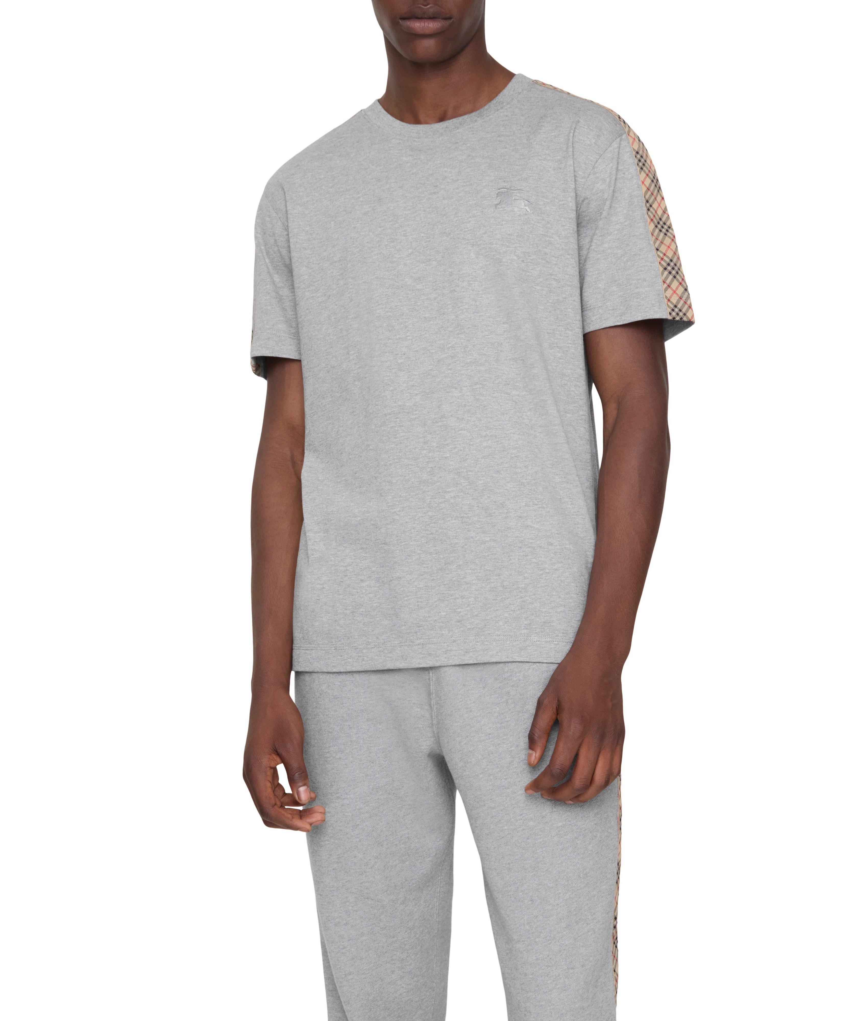 T-shirt en coton à bordure check image 2