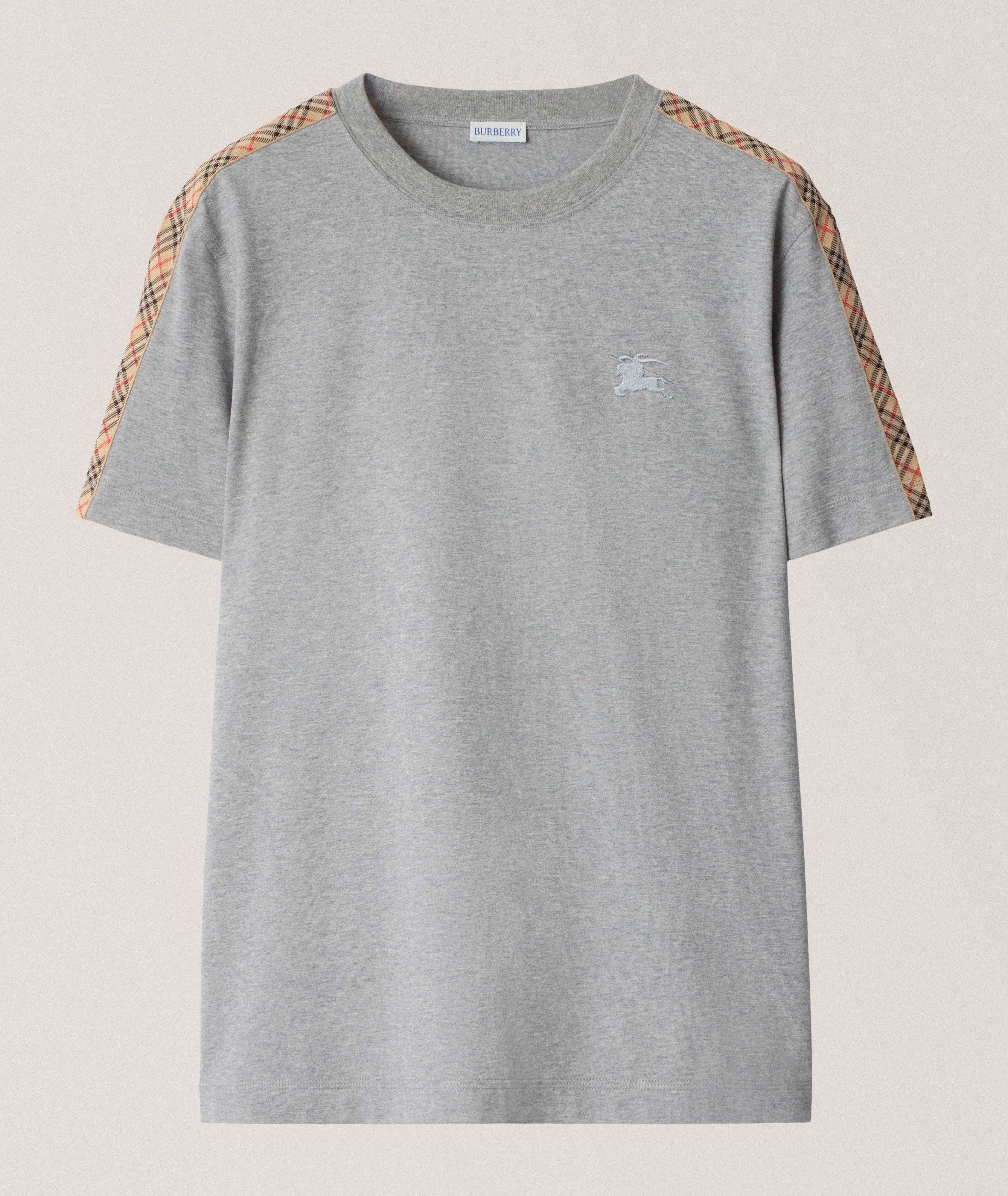 T-shirt en coton à bordure check image 0