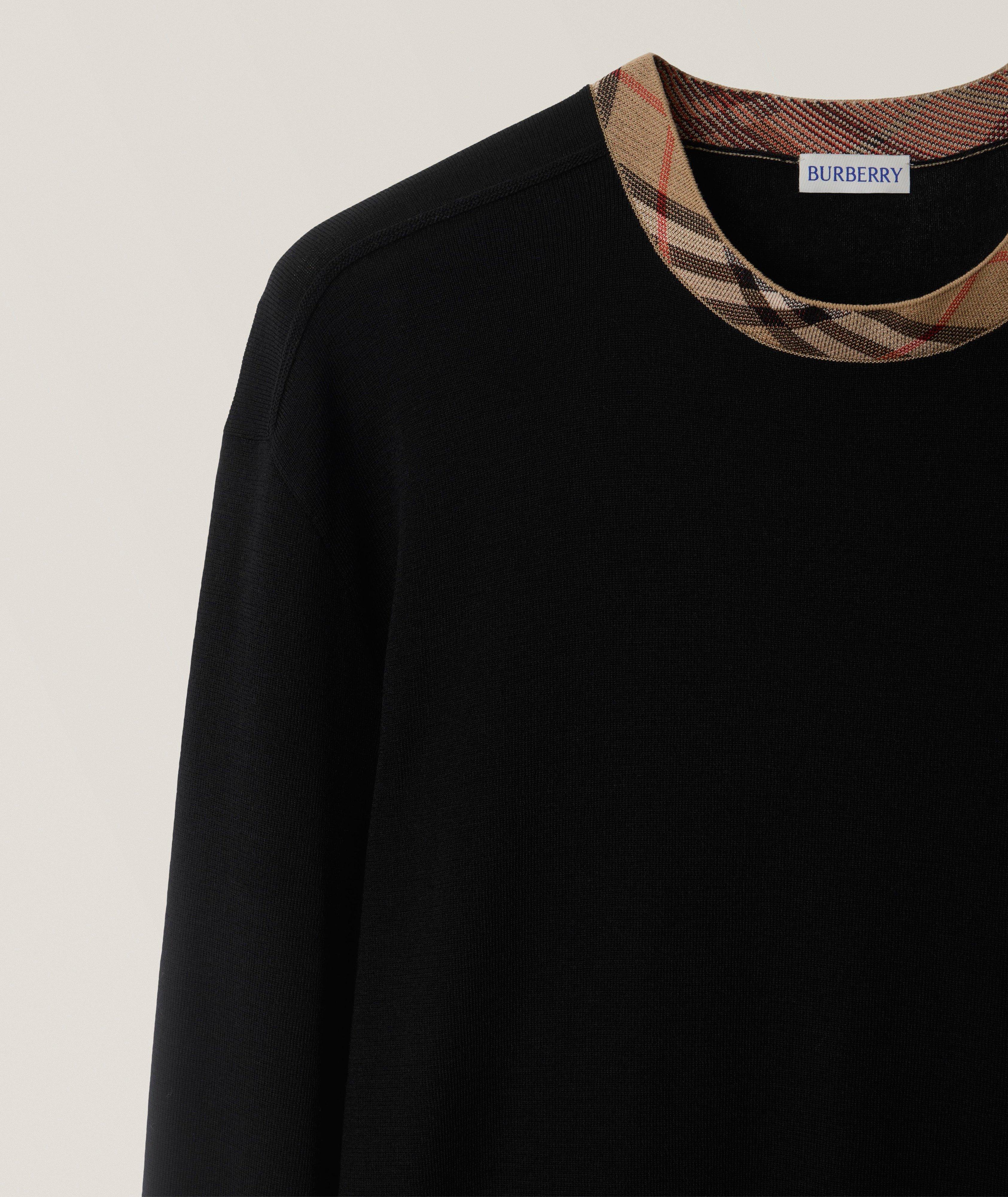 Chandail en laine à bordure check image 1