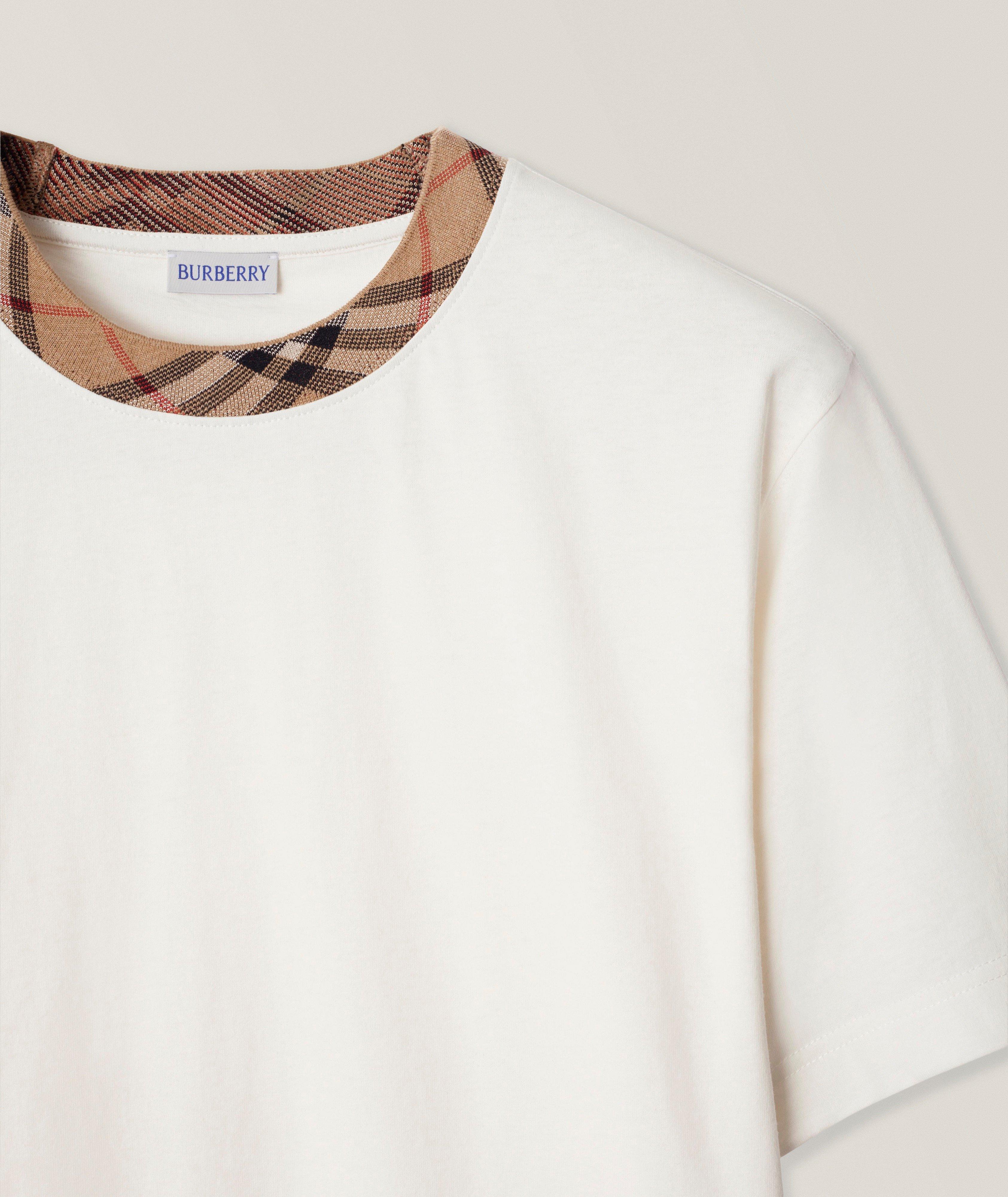 T-shirt en coton à bordure check image 1