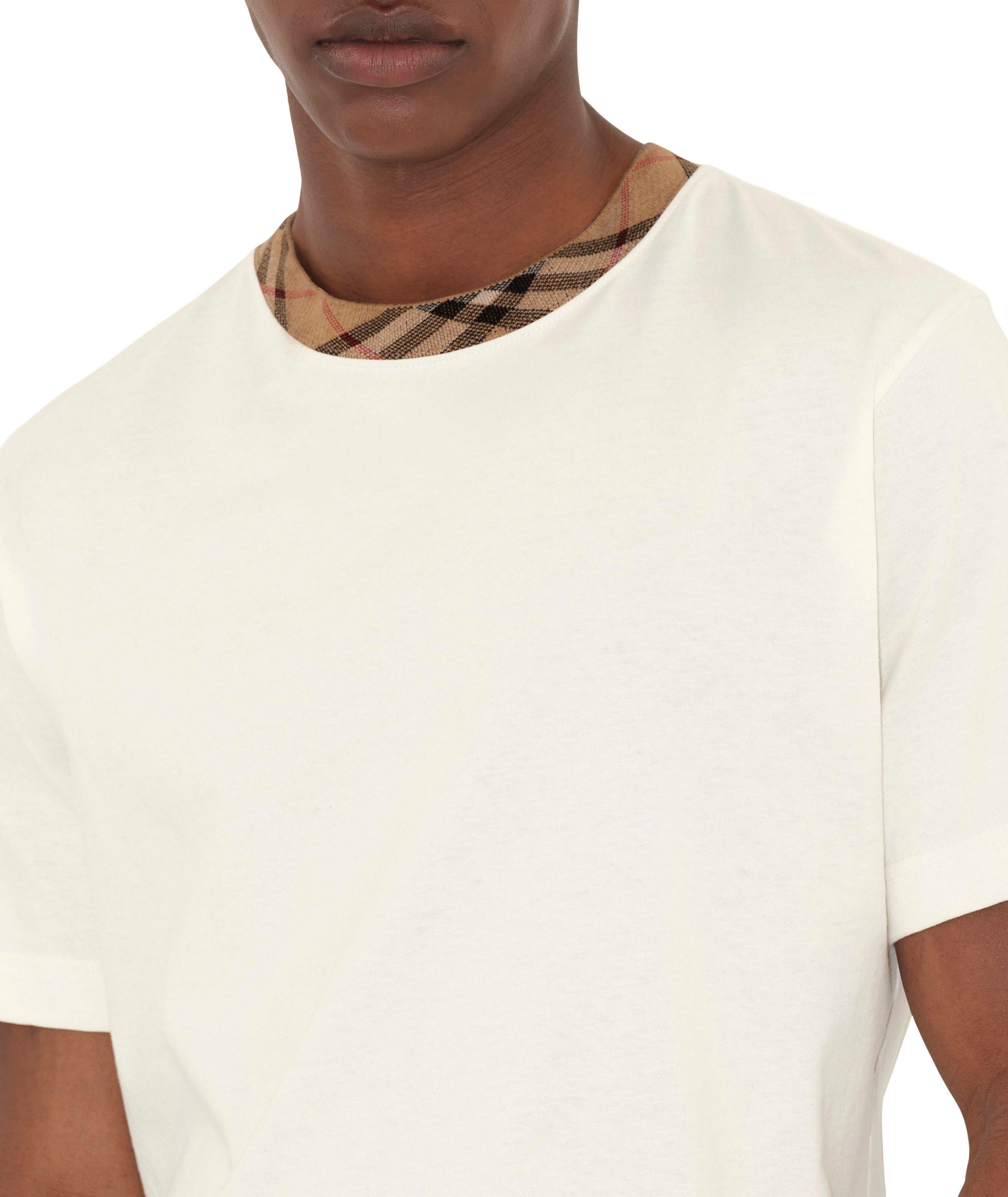 T-shirt en coton à bordure check image 5