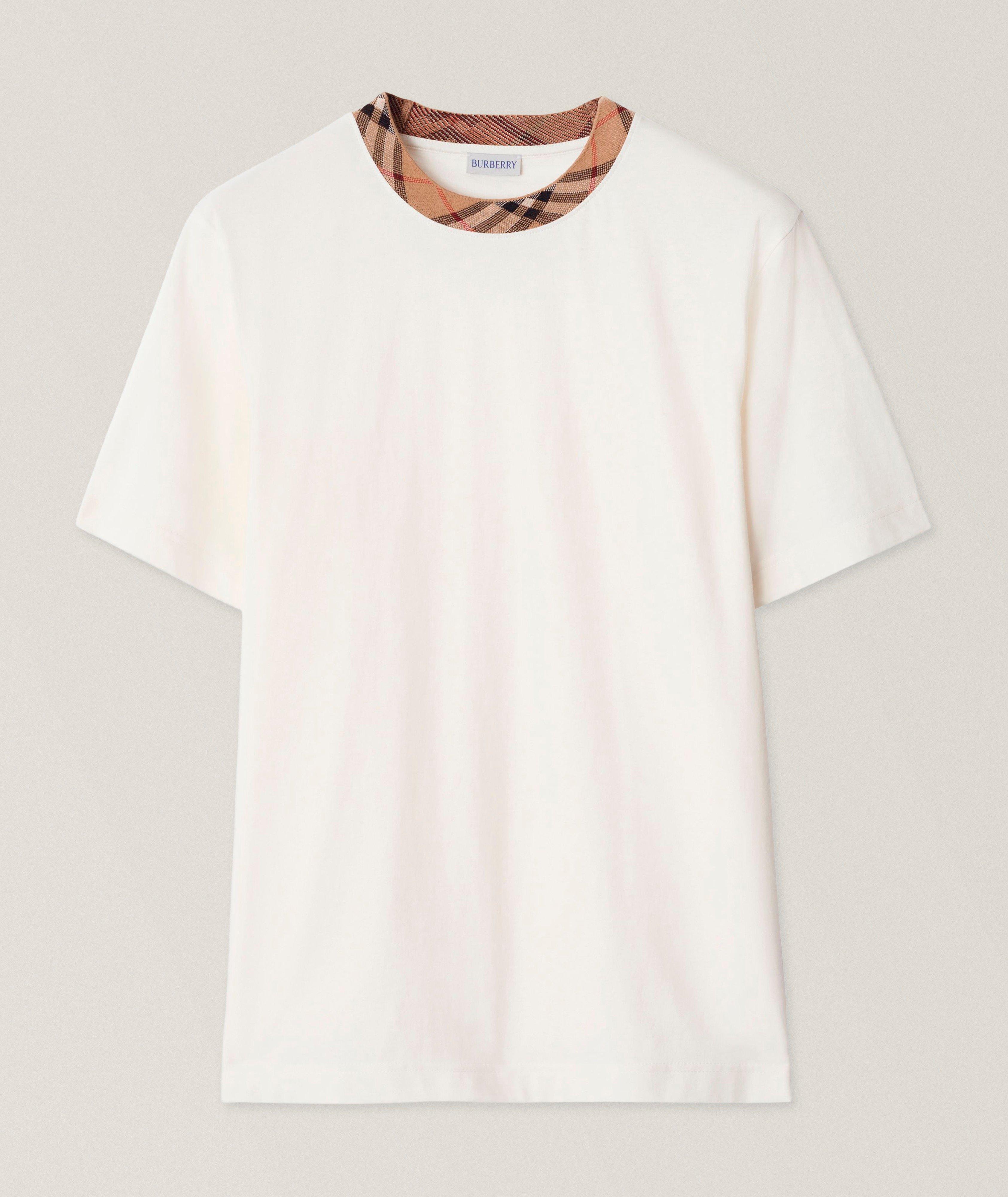 T-shirt en coton à bordure check image 0