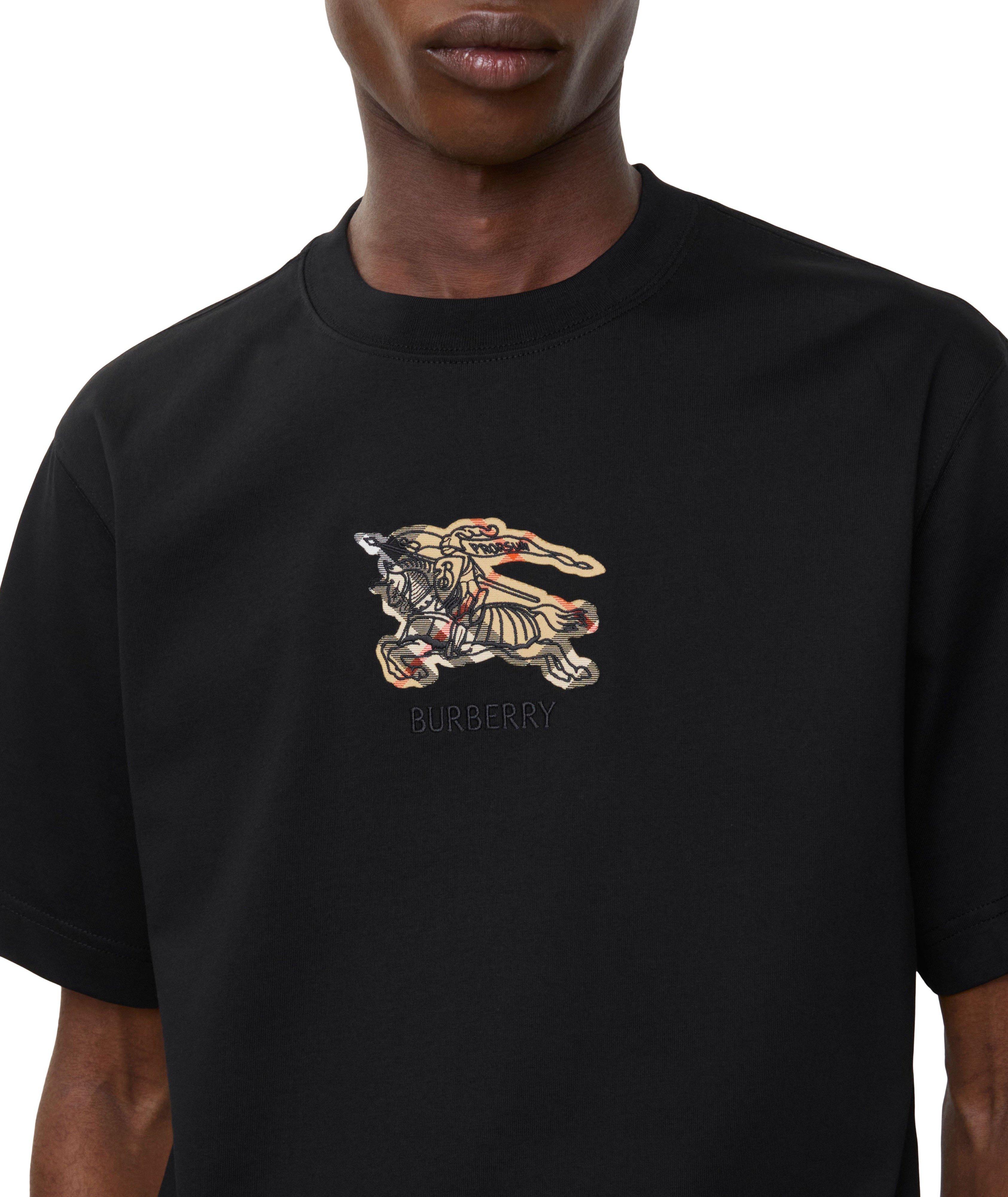 T-shirt en coton à carreaux chevalier équestre image 3