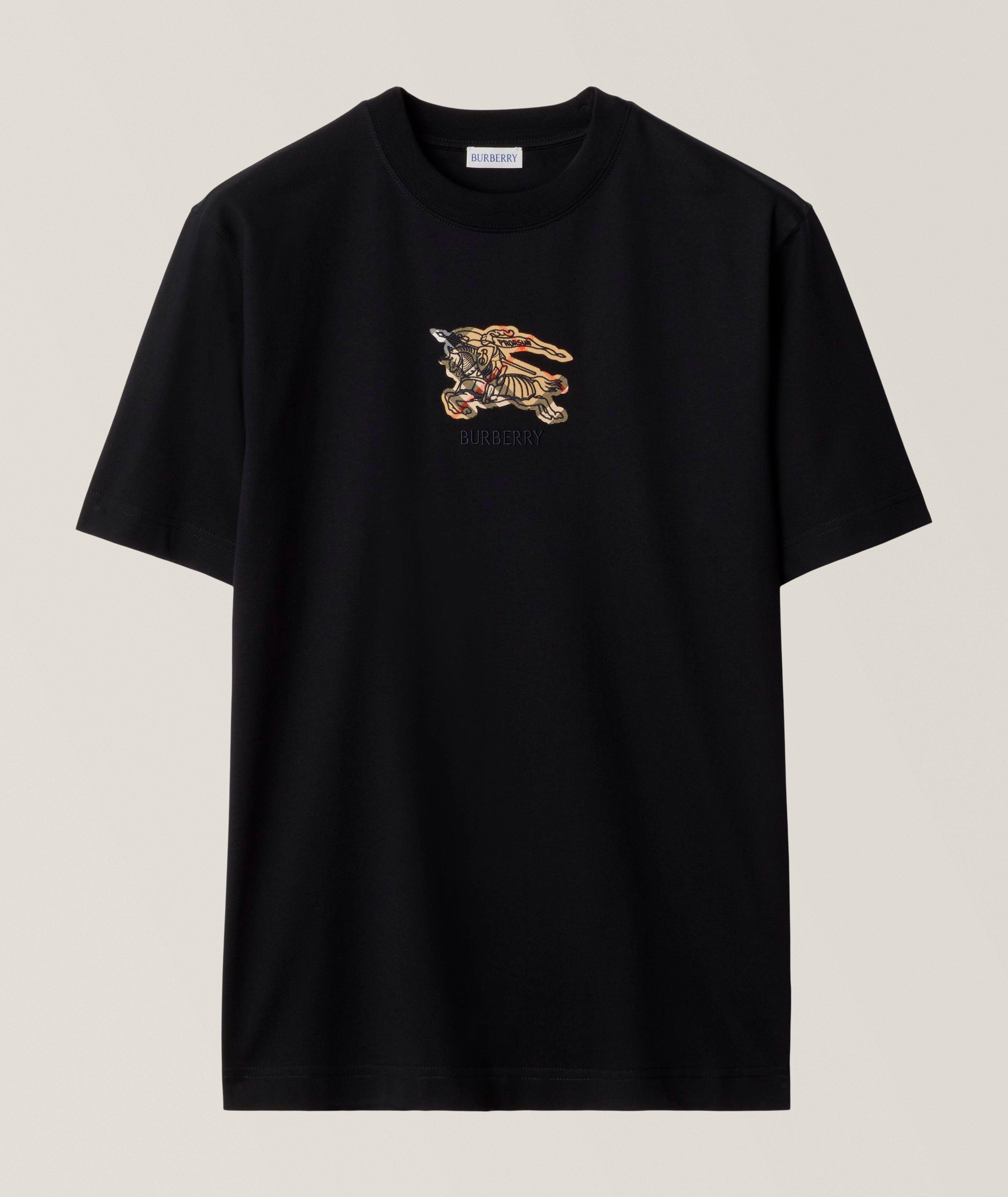 T-shirt en coton à carreaux chevalier équestre image 0