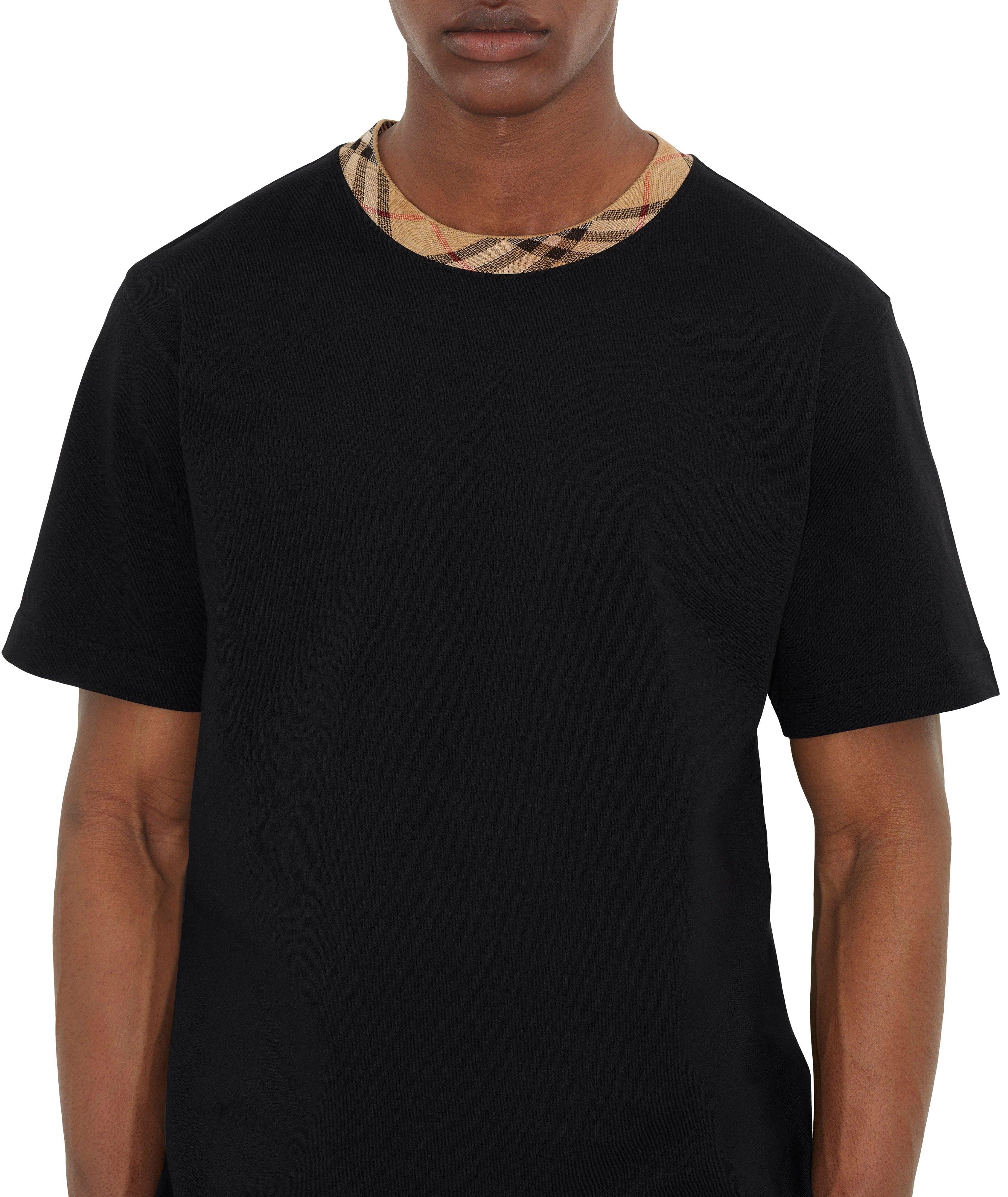 T-shirt en coton à bordure check image 5