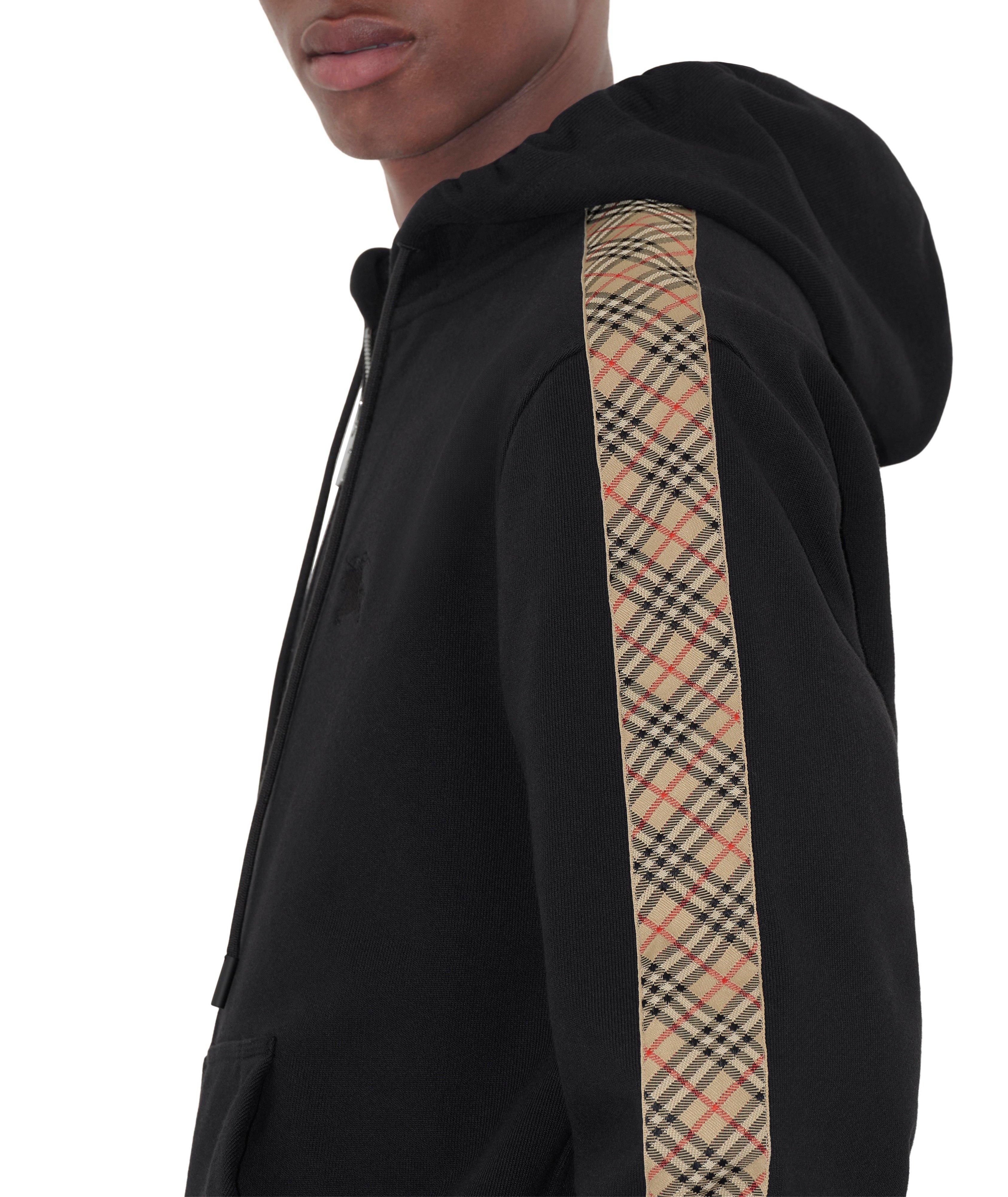 Chandail à capuche zippé à bordure check image 5