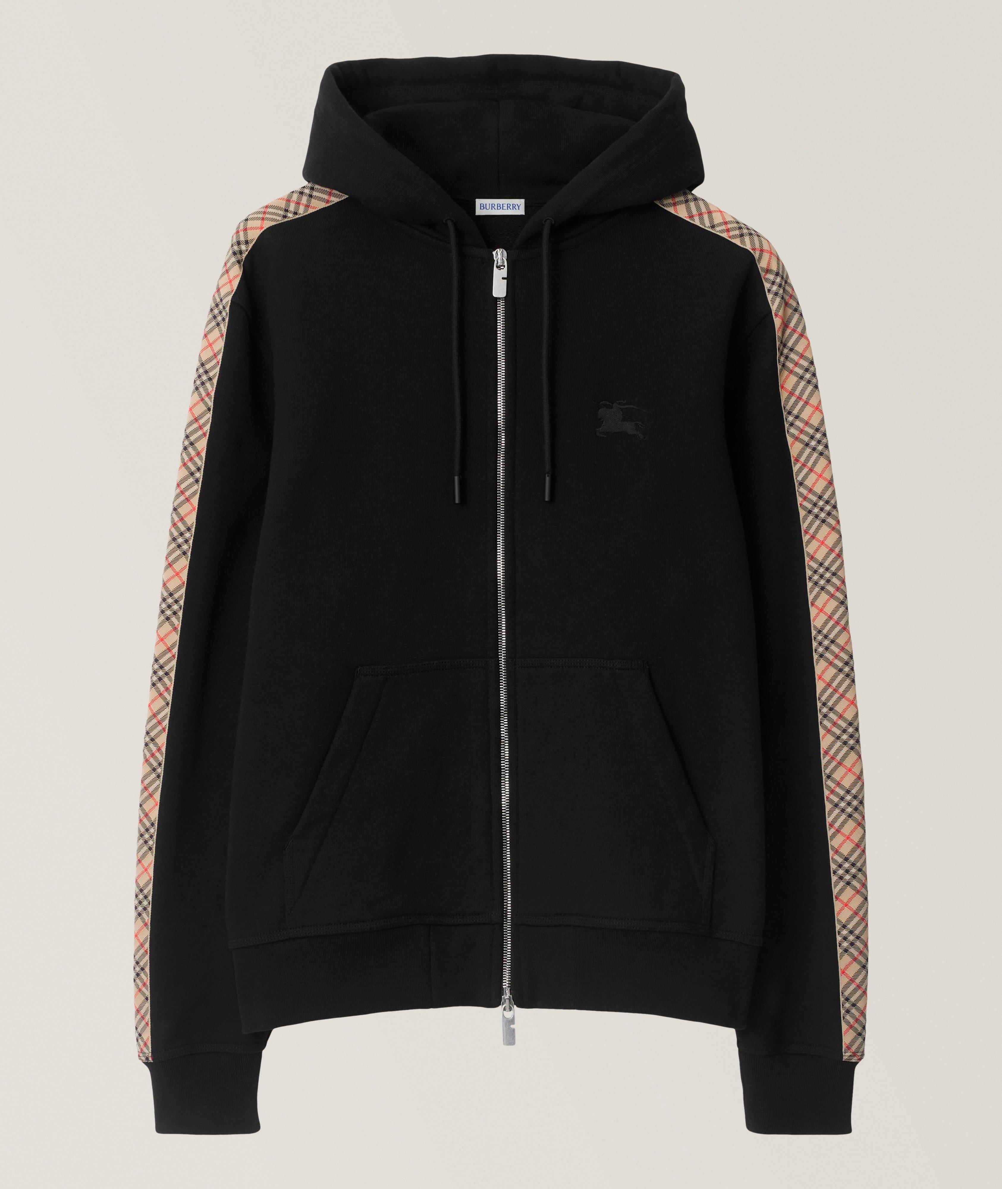 Chandail à capuche zippé à bordure check image 0
