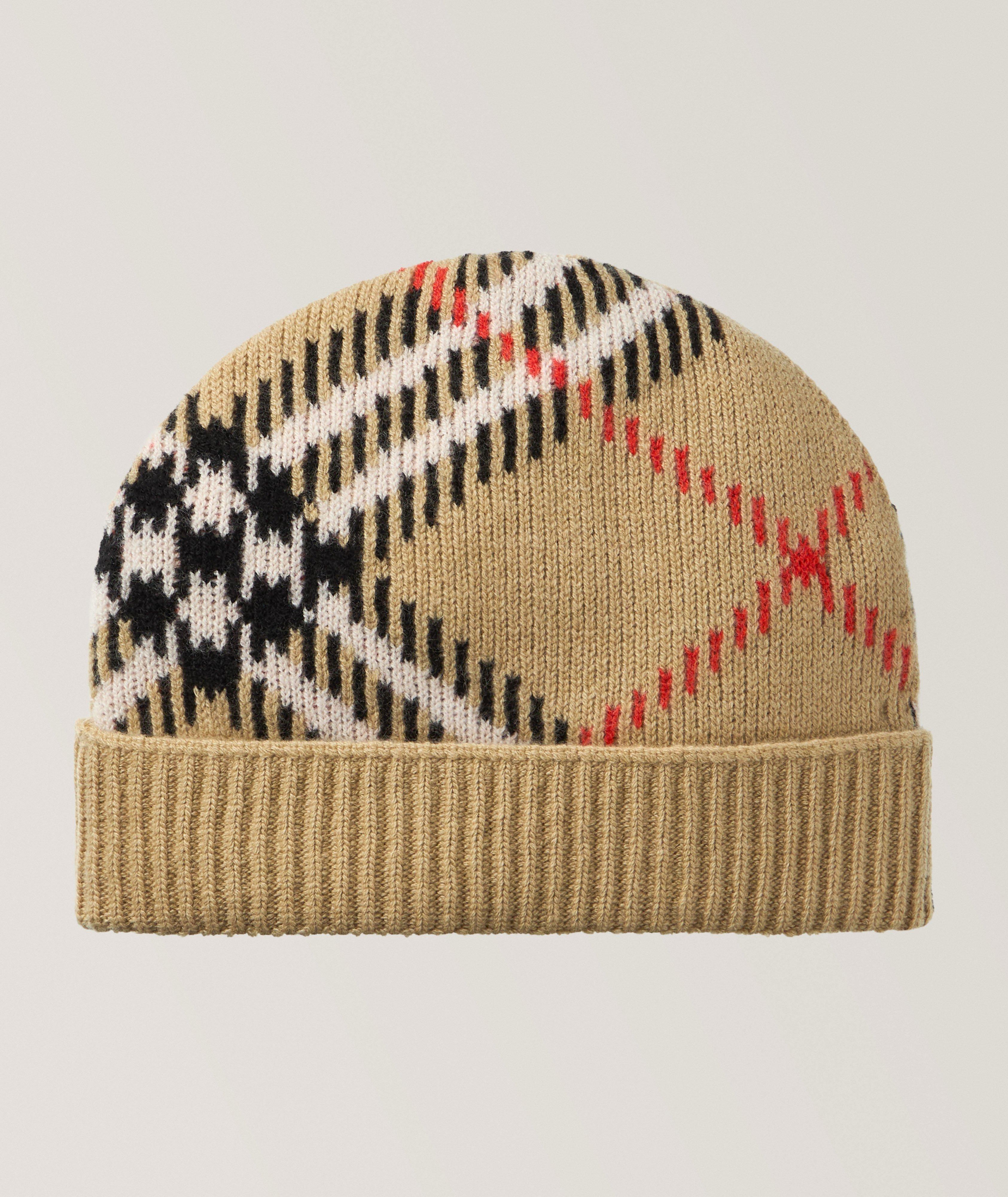Checked Cashmere-Blend Beanie image 0