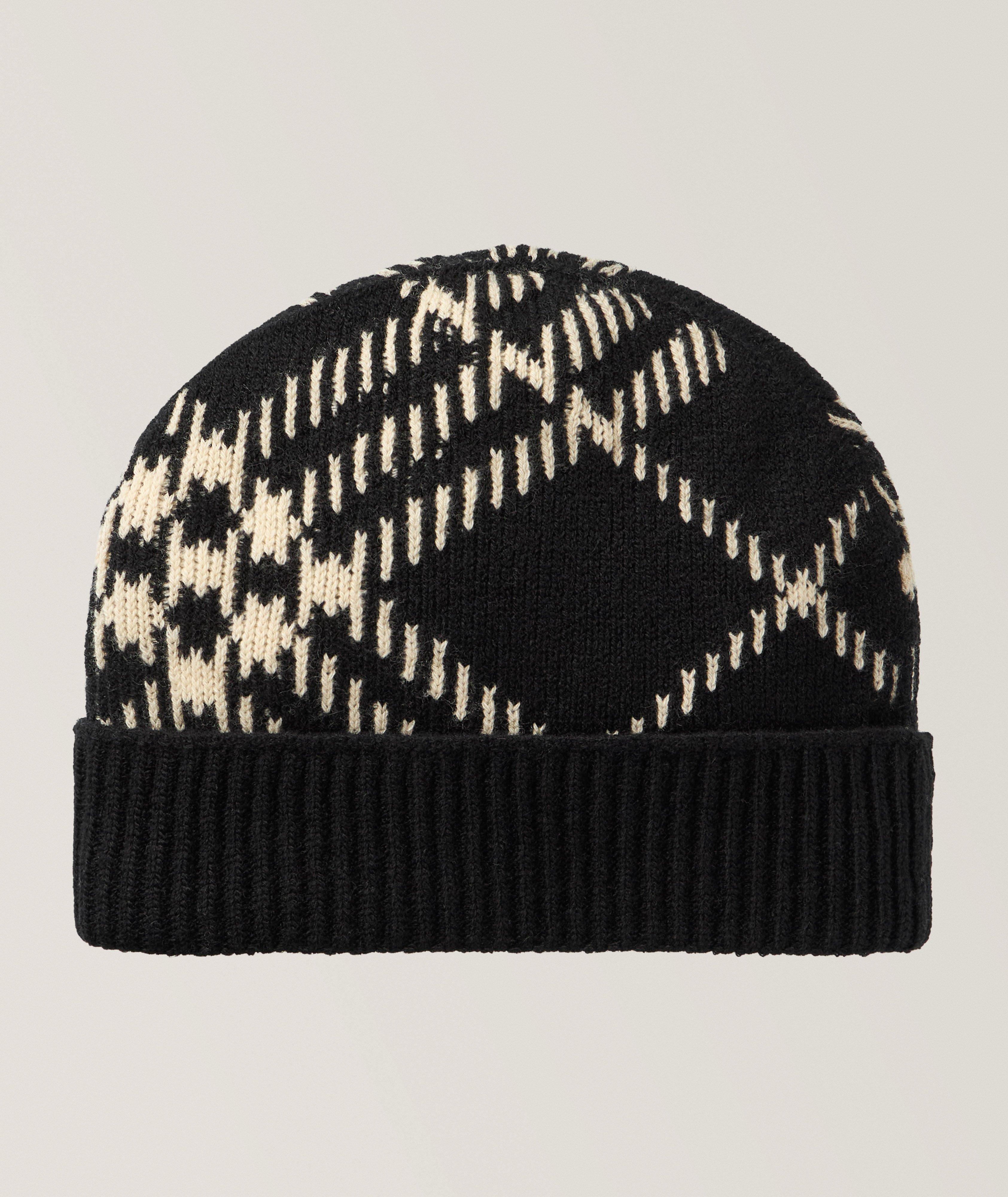 Check Cashmere-Blend Beanie image 0