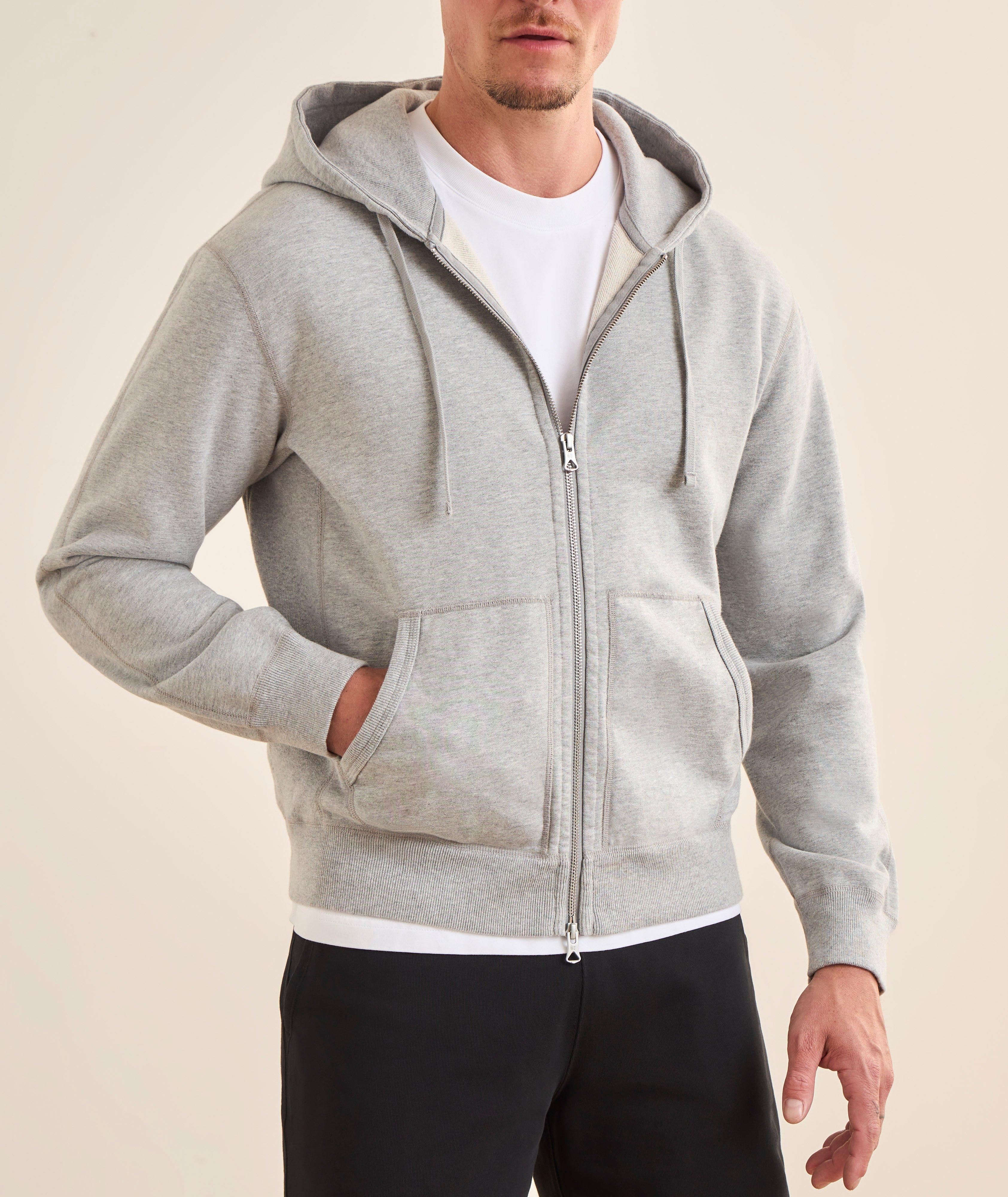Terry Cotton Full-Zip Hooded Sweatshirt image 1