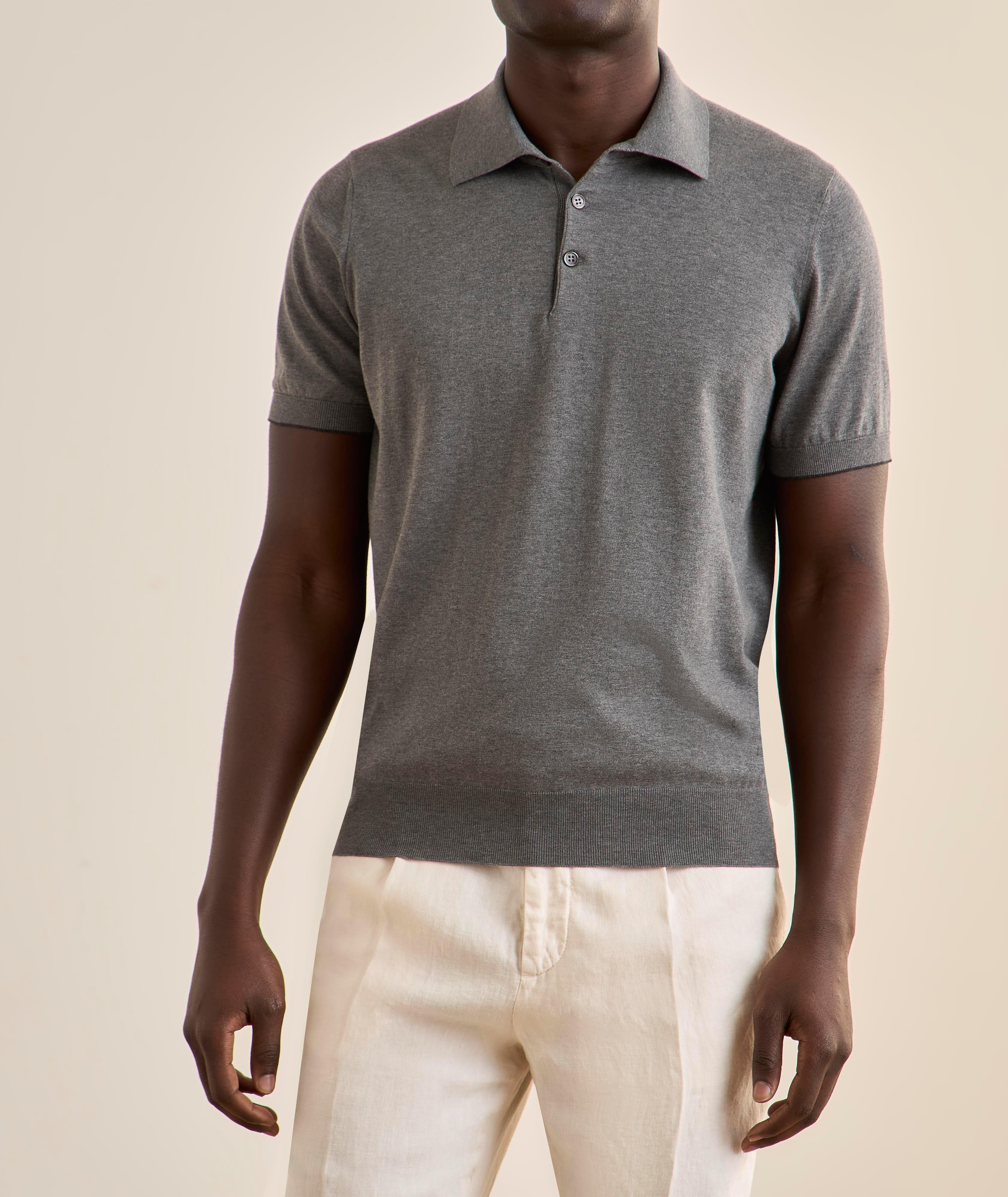 Contrast-Tipping Knit Cotton Polo  image 1