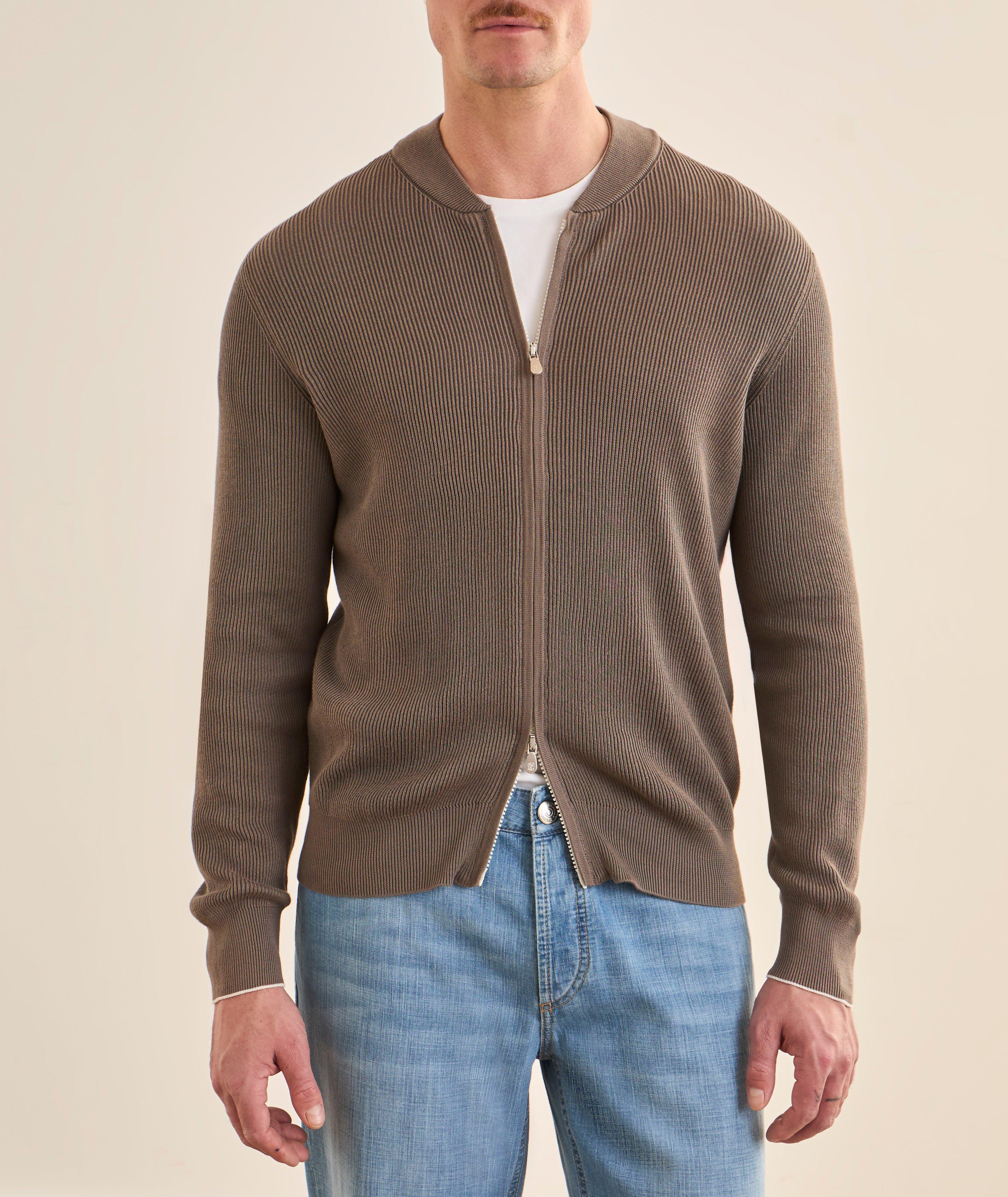 Cardigan zippé coton côtelé image 1