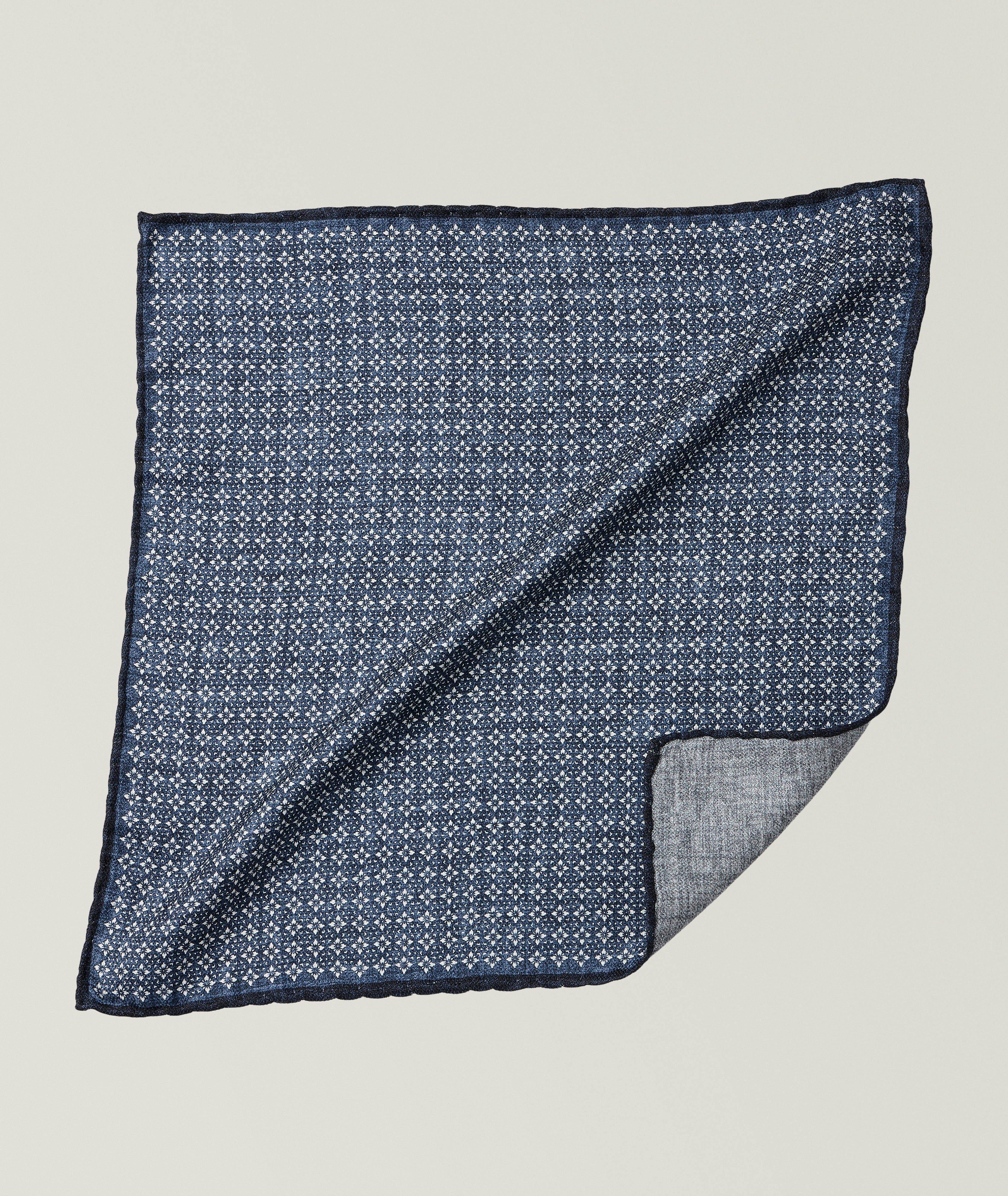 Mosaic-Print Silk Pocket Square image 0