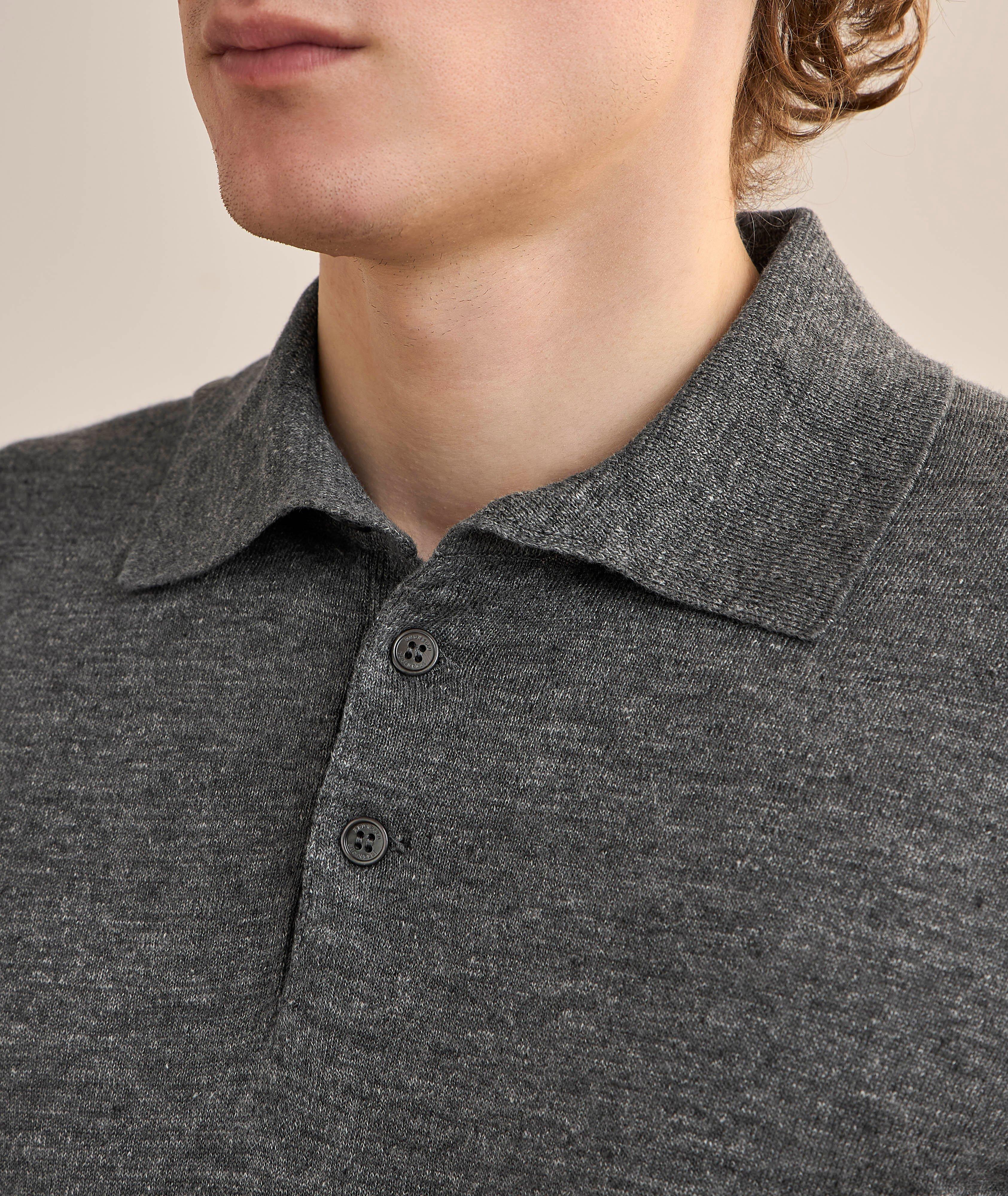 Linen-Cotton Knit Polo image 3