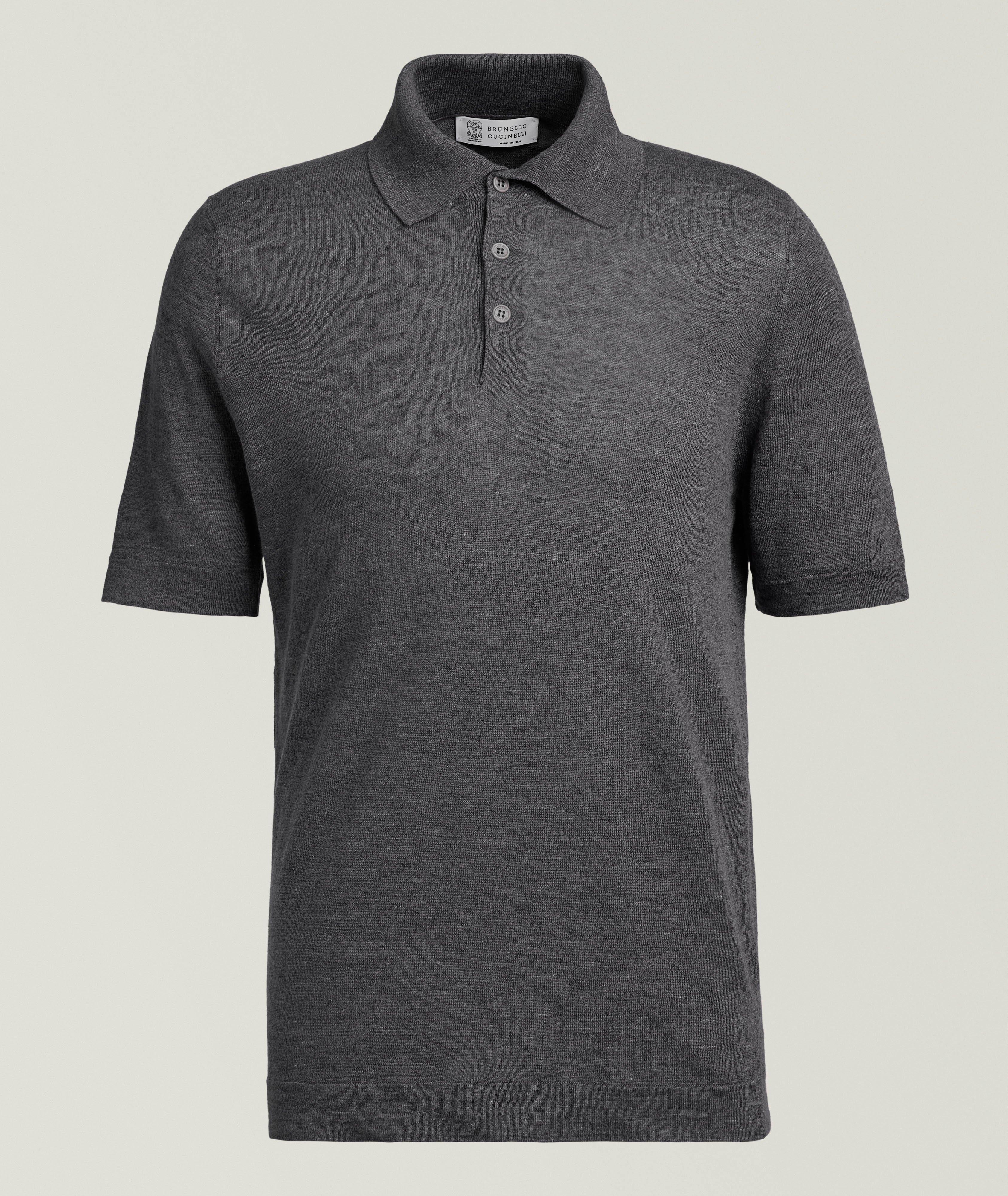 Linen-Cotton Knit Polo image 0